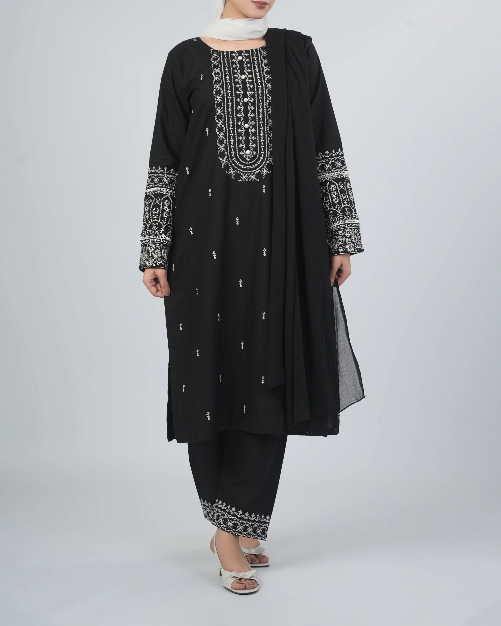 Women's Khaddar Embroidered 3Pcs Suit, Women Shalwar Suits, Chase Value, Chase Value