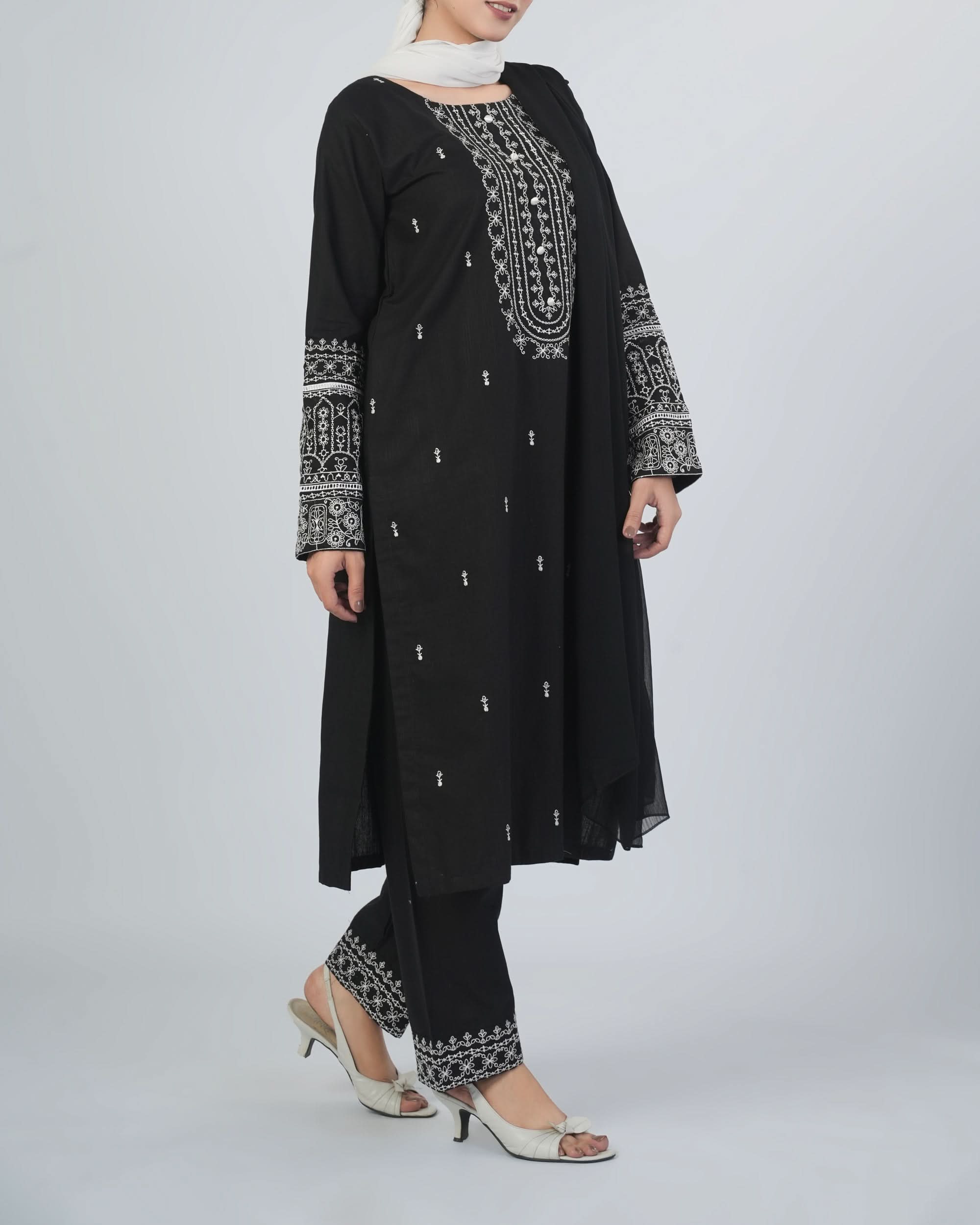 Women's Khaddar Embroidered 3Pcs Suit, Women Shalwar Suits, Chase Value, Chase Value