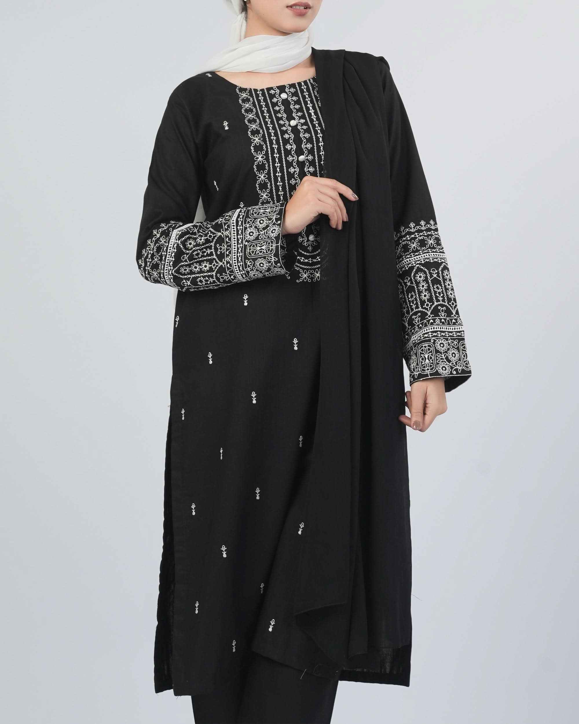 Women's Khaddar Embroidered 3Pcs Suit, Women Shalwar Suits, Chase Value, Chase Value