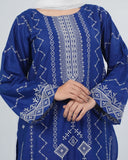 Women's Embroidered Wider Length 3 Pcs Suit - Blue, Women Shalwar Suits, Chase Value, Chase Value