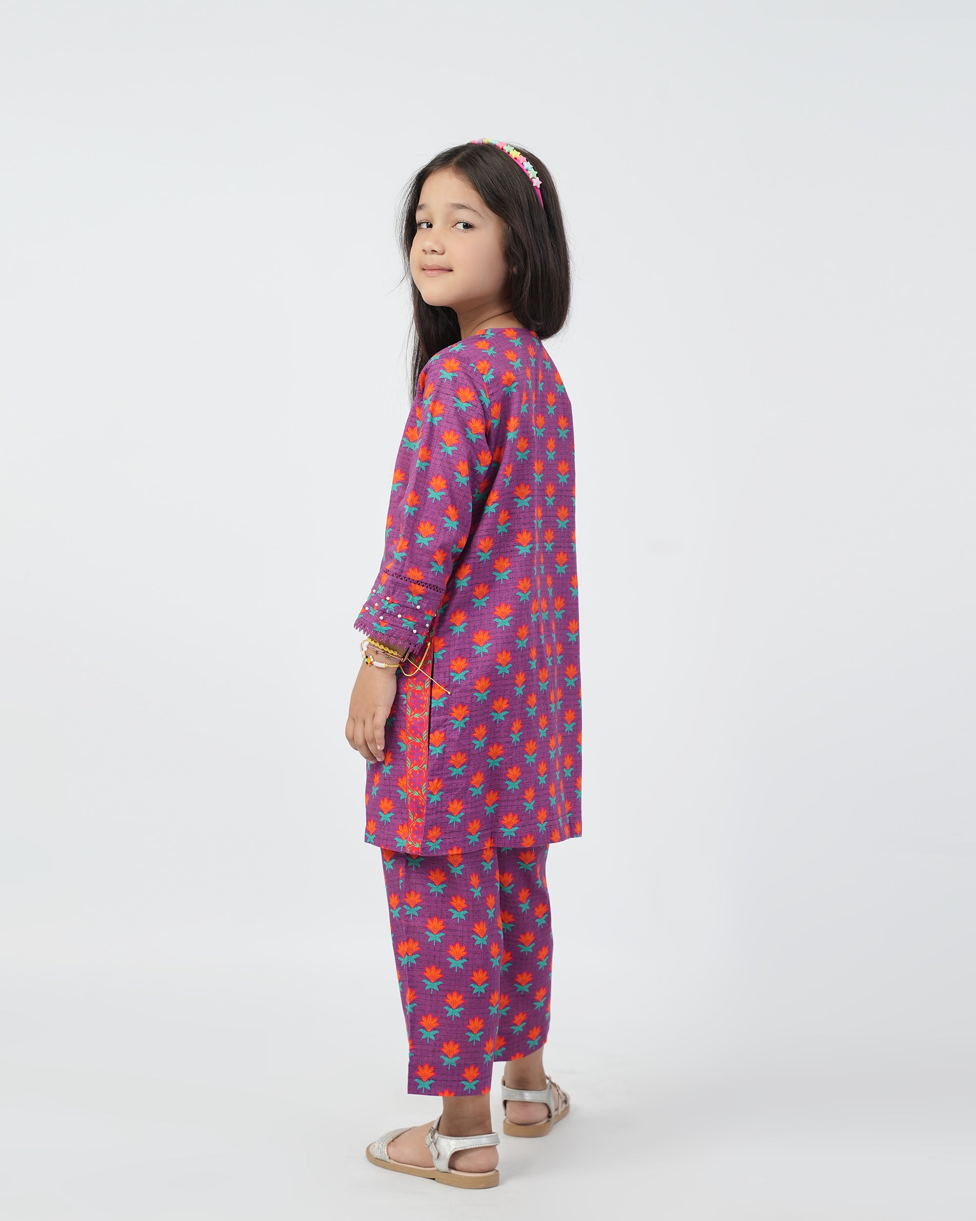 Eminent Girls Printed 2Pcs Shalwar Suit - Purple