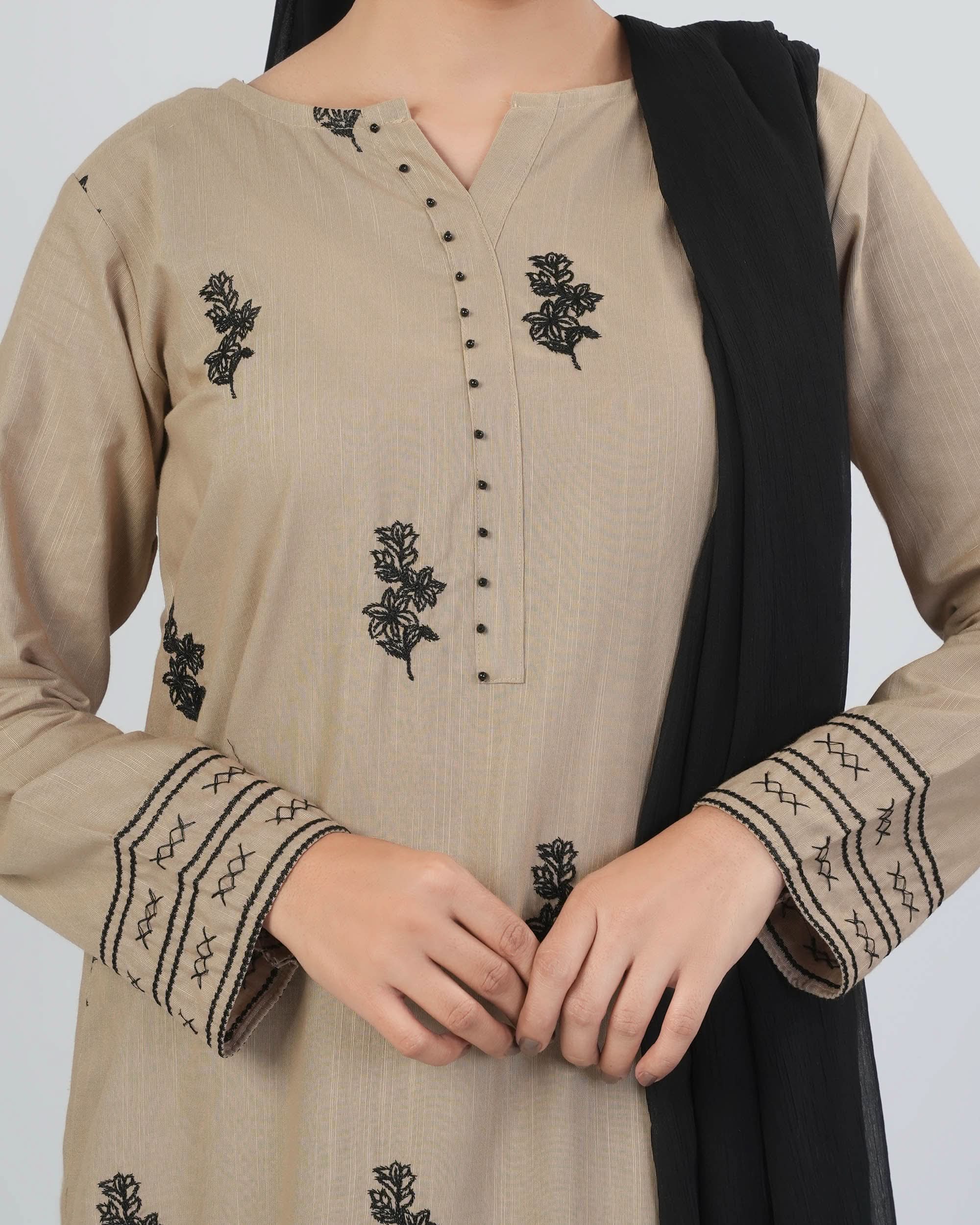 Women's Khaddar Embroidered 3Pcs Suit, Women Shalwar Suits, Chase Value, Chase Value