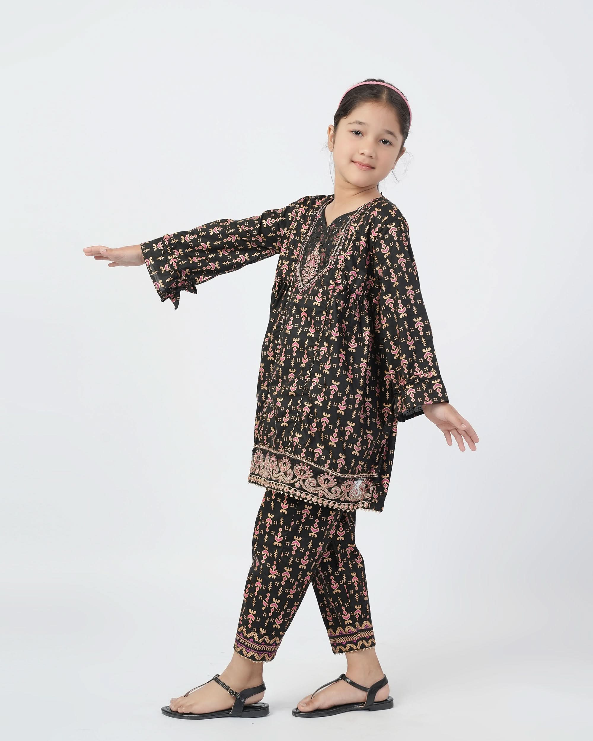 Eminent Girls Embroidered Shalwar Suits - Black, Girls Shalwar Kameez, Eminent, Chase Value