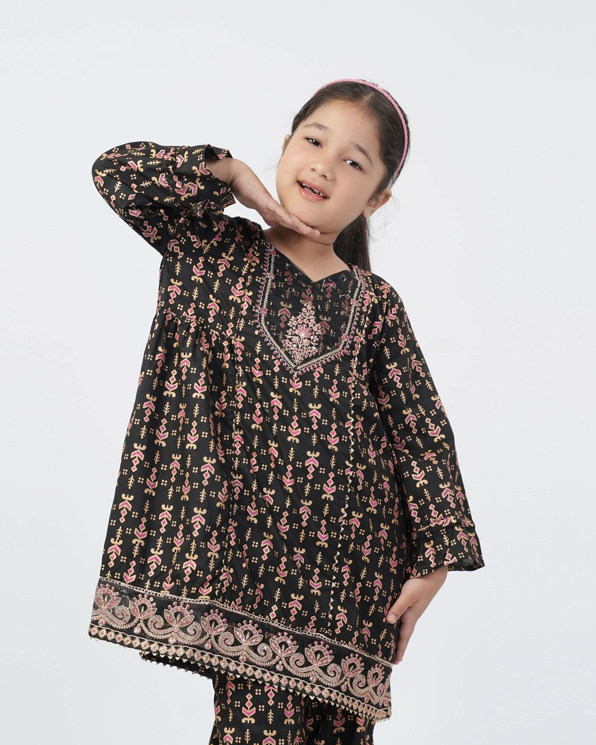 Eminent Girls Embroidered Shalwar Suits - Black, Girls Shalwar Kameez, Eminent, Chase Value