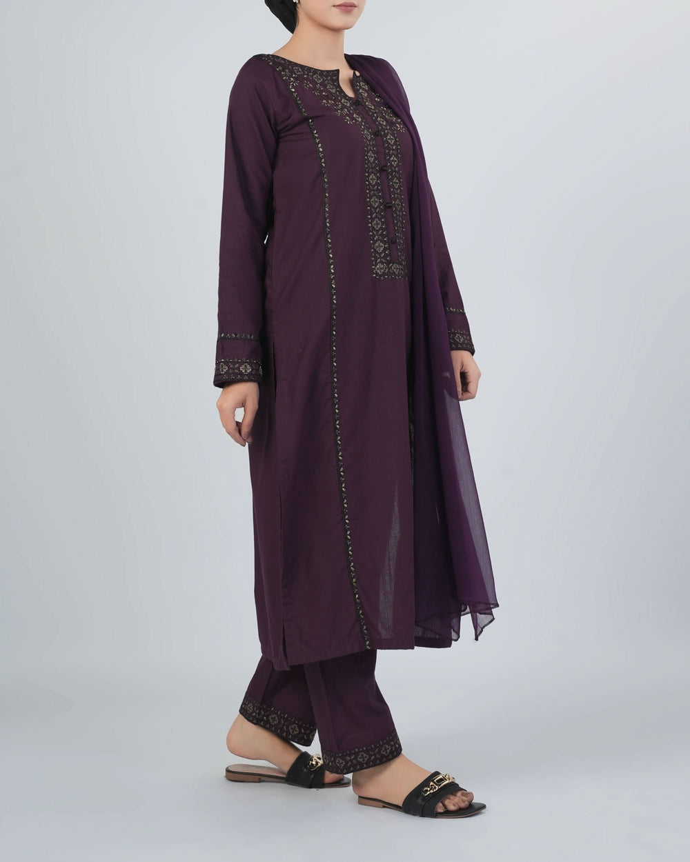 Women's Khaddar Embroidered 3Pcs Suit, Women Shalwar Suits, Chase Value, Chase Value