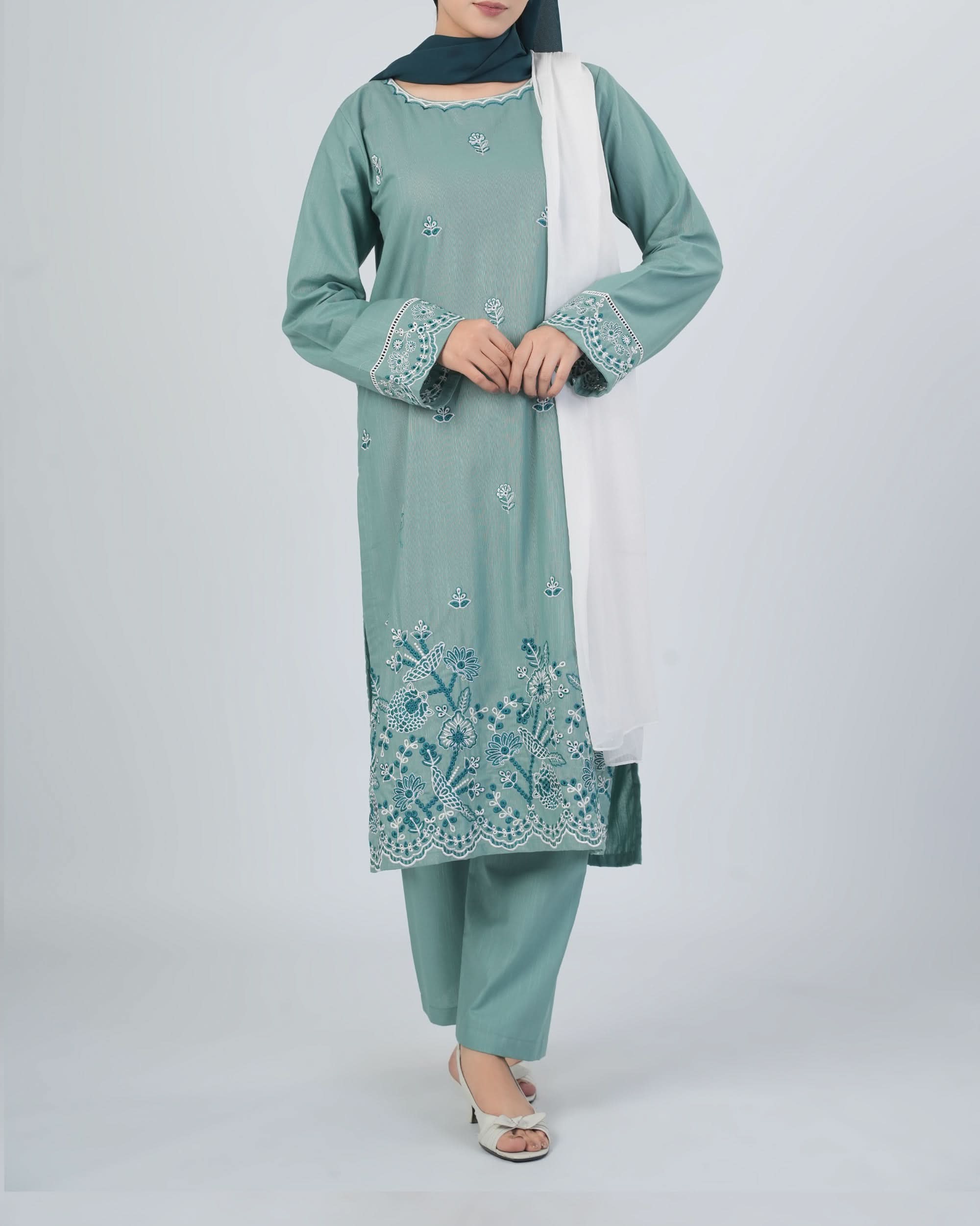 Women's Khaddar Embroidered 3Pcs Suit, Women Shalwar Suits, Chase Value, Chase Value