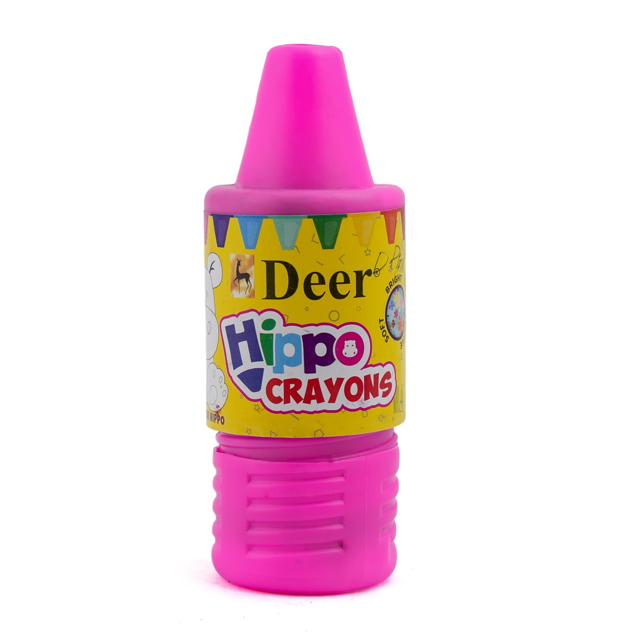 Deer Hippo Crayons 12 Pcs - Dark Pink, Coloring Tools, Deer, Chase Value