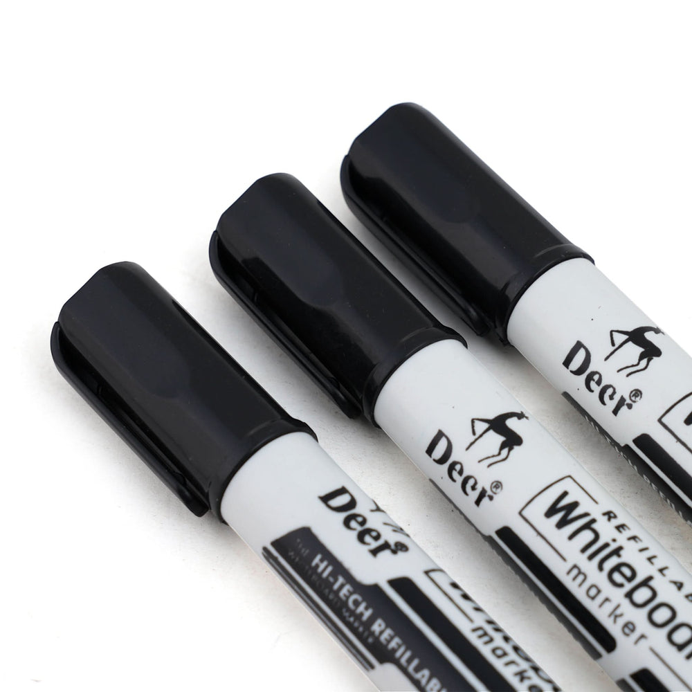 Deer White Board Marker 3 153604 - Black, Stationery Supplies, Deer, Chase Value