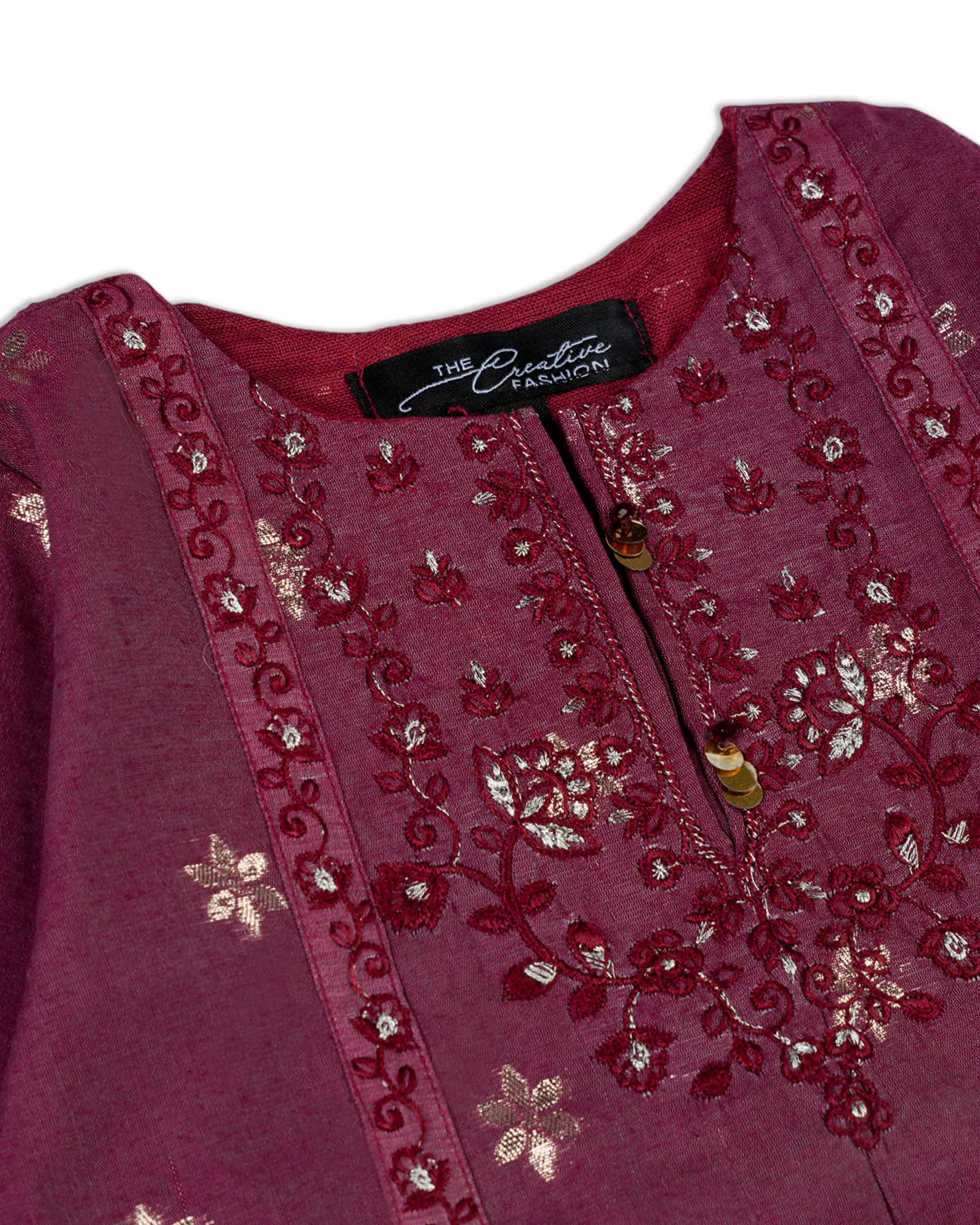 Girls’ Embroidered 3Pcs Suit, Girls Shalwar Kameez, Chase Value, Chase Value
