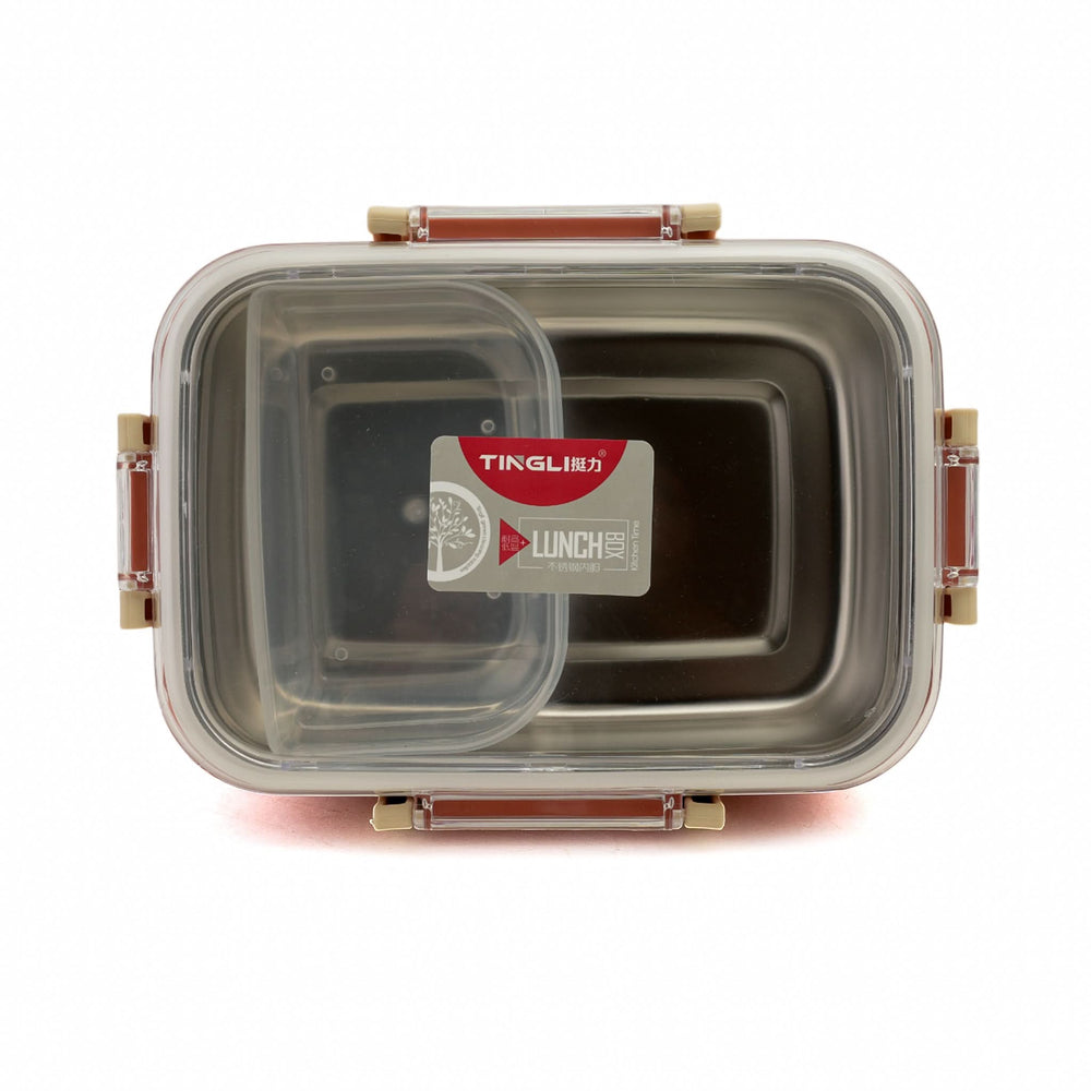 Stainless Steel Lunch Box - Tea Pink, Tiffin Boxes & Bottles, Chase Value, Chase Value