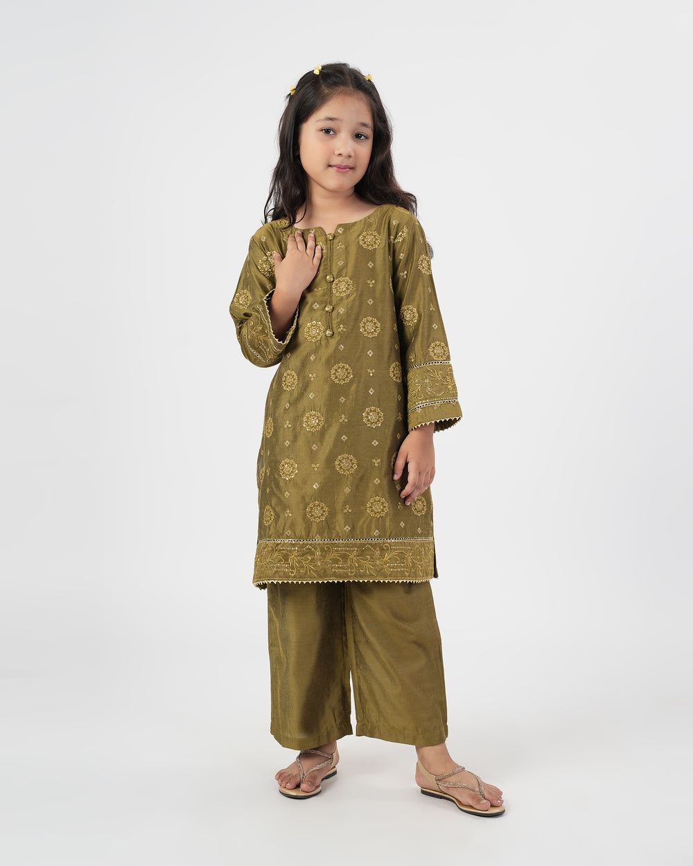 Eminent Girls' Essentials Embroidered Dyed 2Pc Suit, Girls Shalwar Kameez, Eminent, Chase Value
