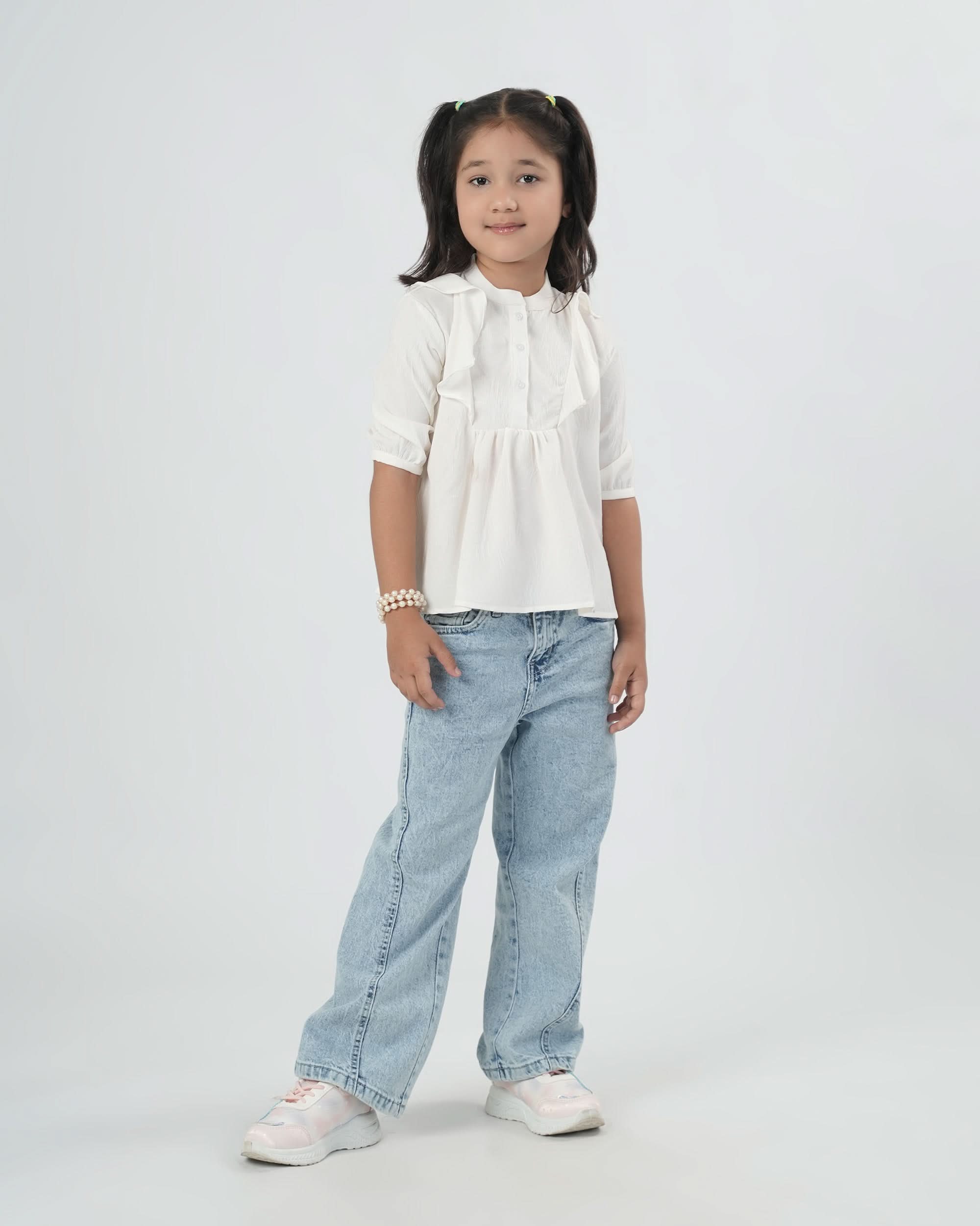 Eminent Girls Woven Top - White, Girls T-Shirts, Eminent, Chase Value