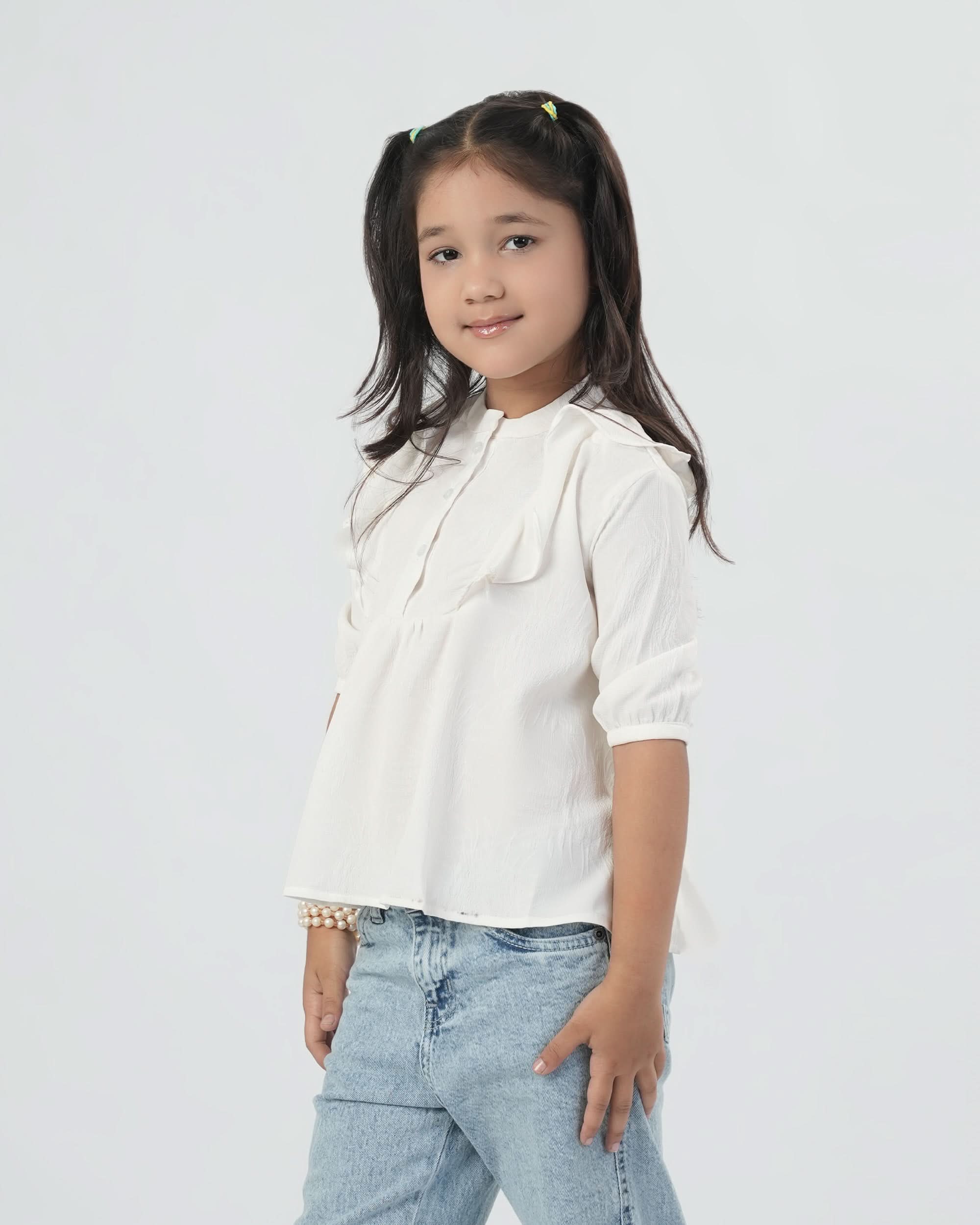 Eminent Girls Woven Top - White, Girls T-Shirts, Eminent, Chase Value