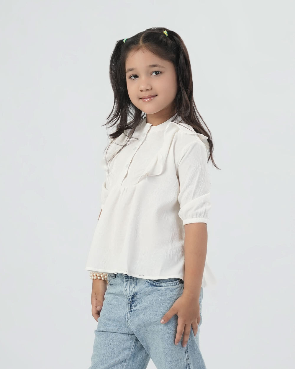 Eminent Girls Woven Top - White, Girls T-Shirts, Eminent, Chase Value
