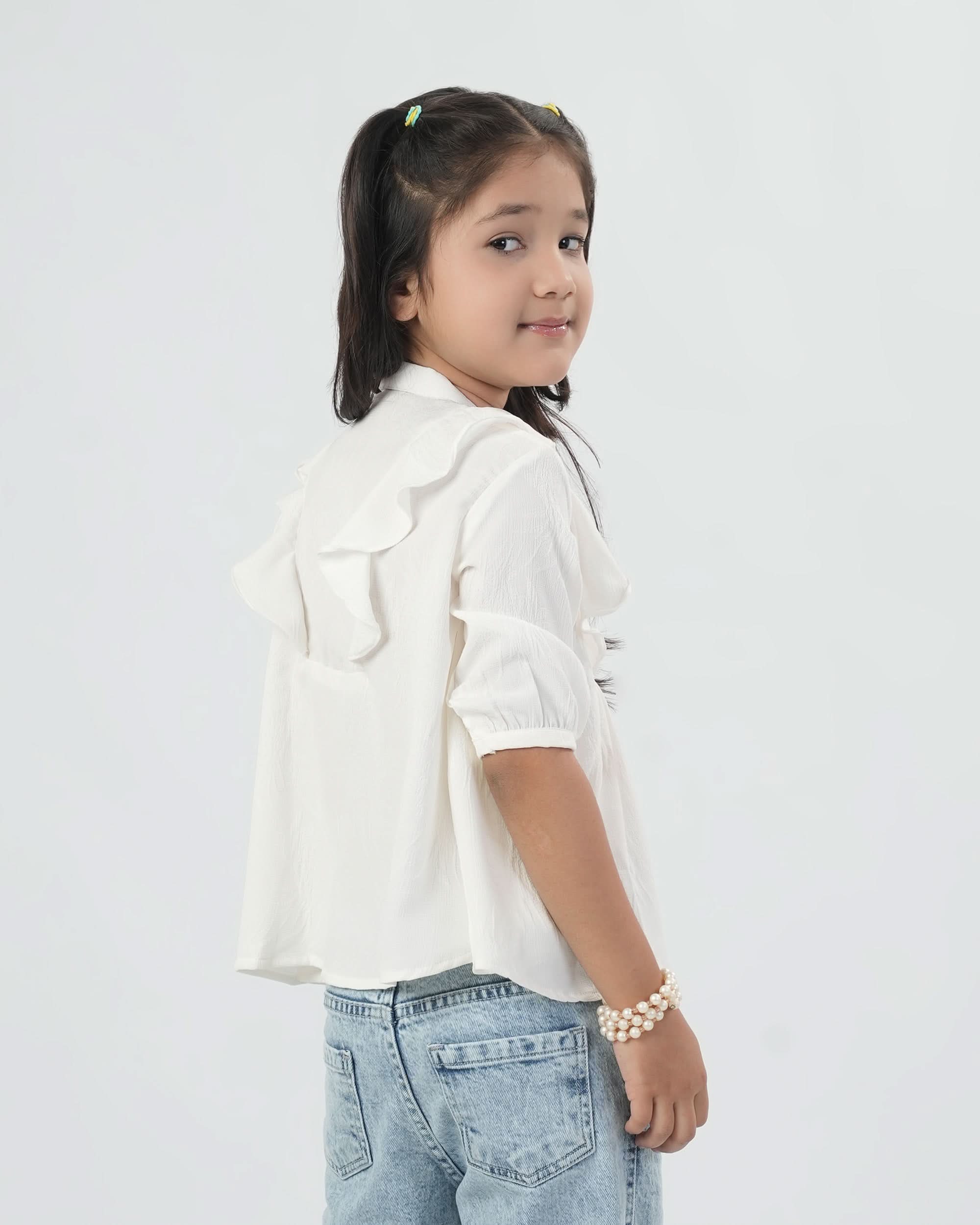 Eminent Girls Woven Top - White, Girls T-Shirts, Eminent, Chase Value