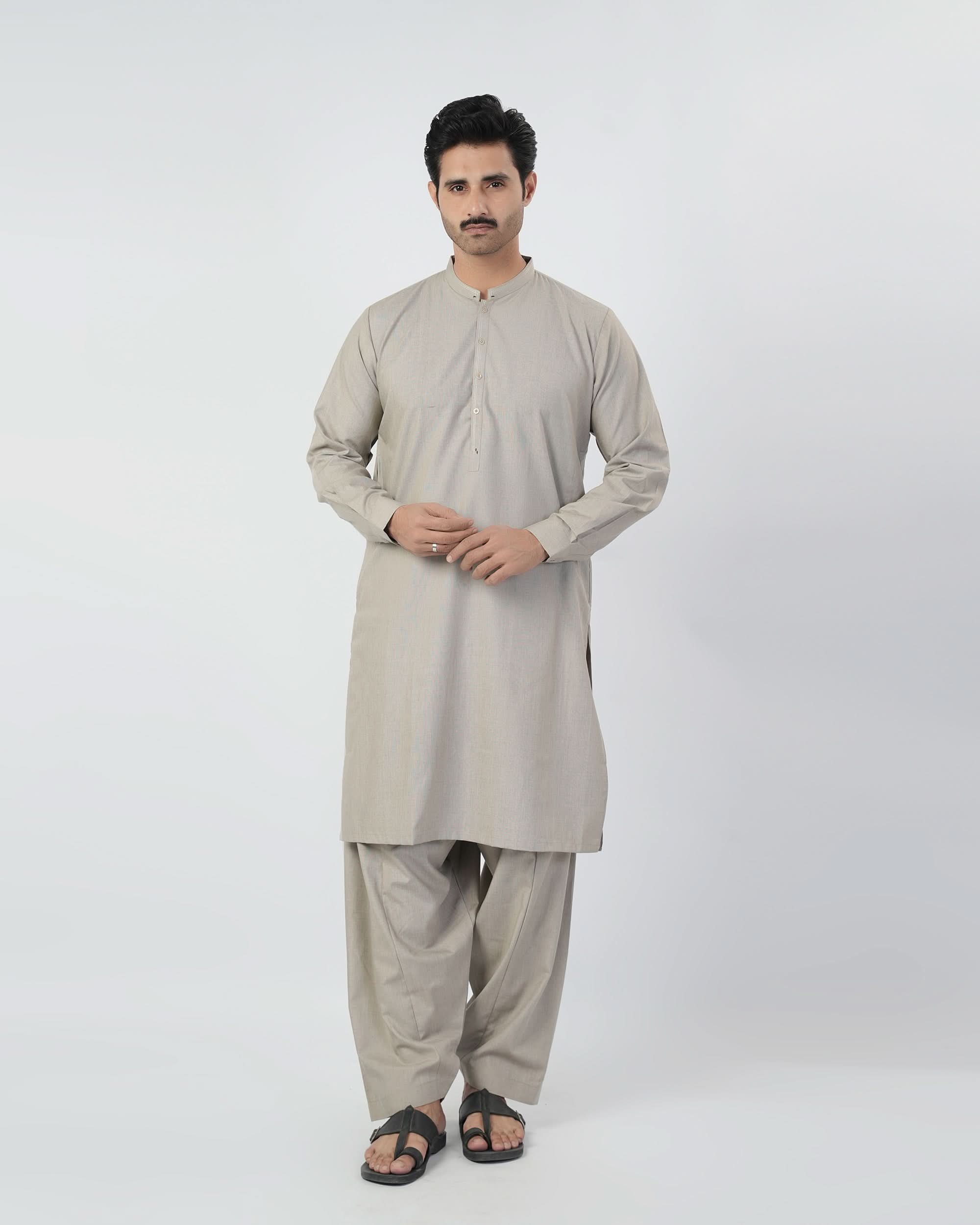 Eminent Men's Trim Fit Shalwar Suit - Beige, Men's Shalwar Kameez, Eminent, Chase Value