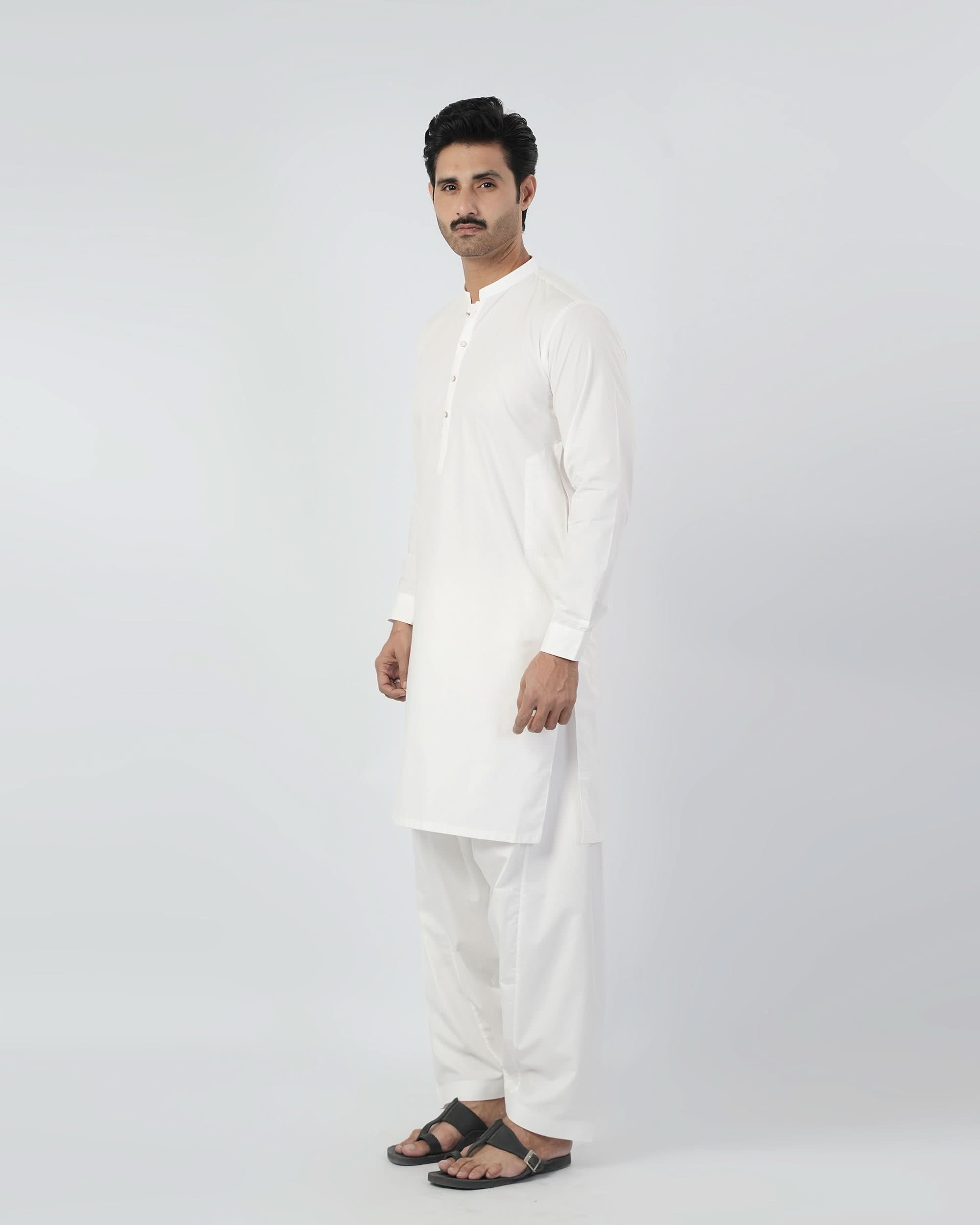 Eminent Men's Plain Shalwar Suit - White, Men's Shalwar Kameez, Eminent, Chase Value