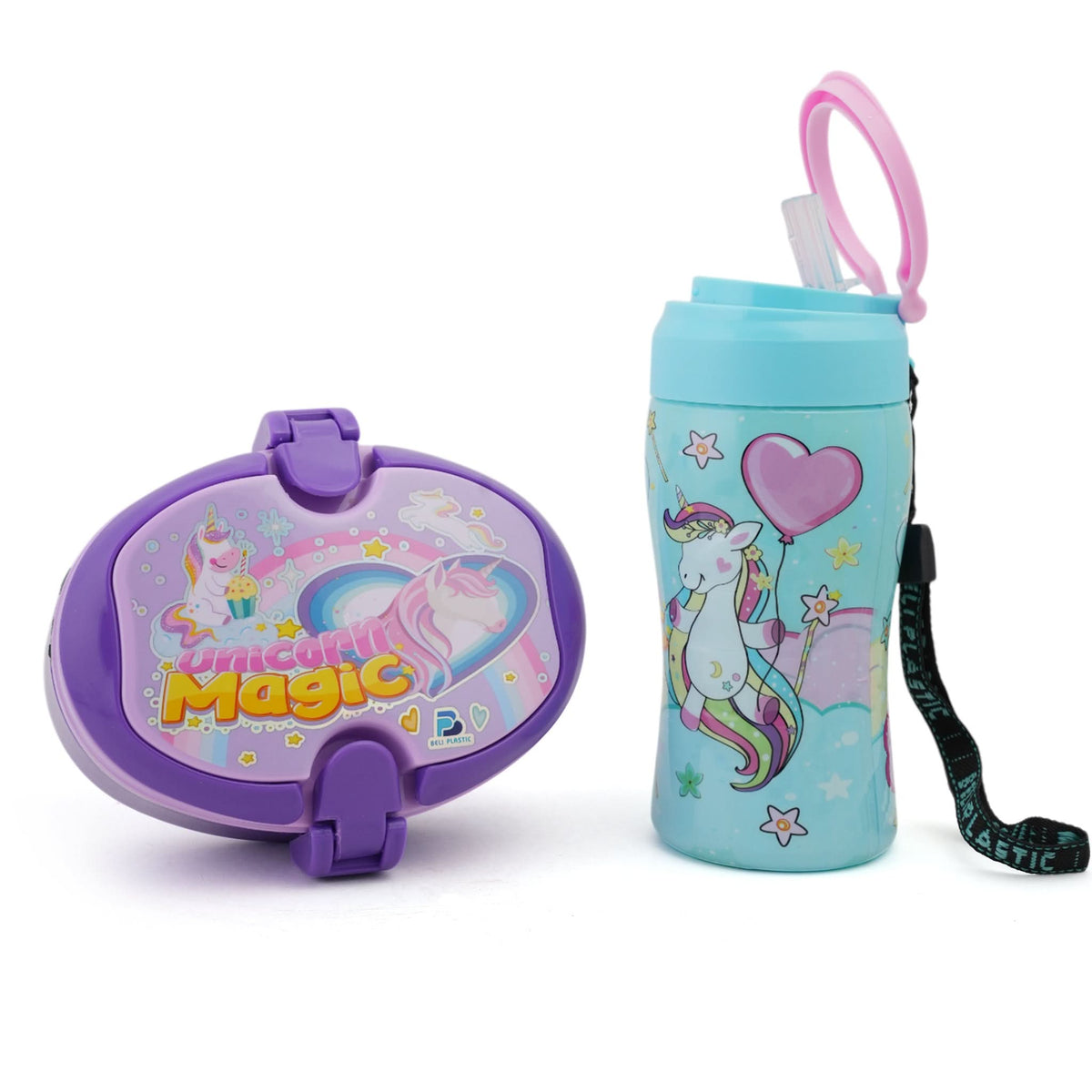 Water Bottle & Lunch Box 2Pcs Pack - Purple, Tiffin Boxes & Bottles, Chase Value, Chase Value
