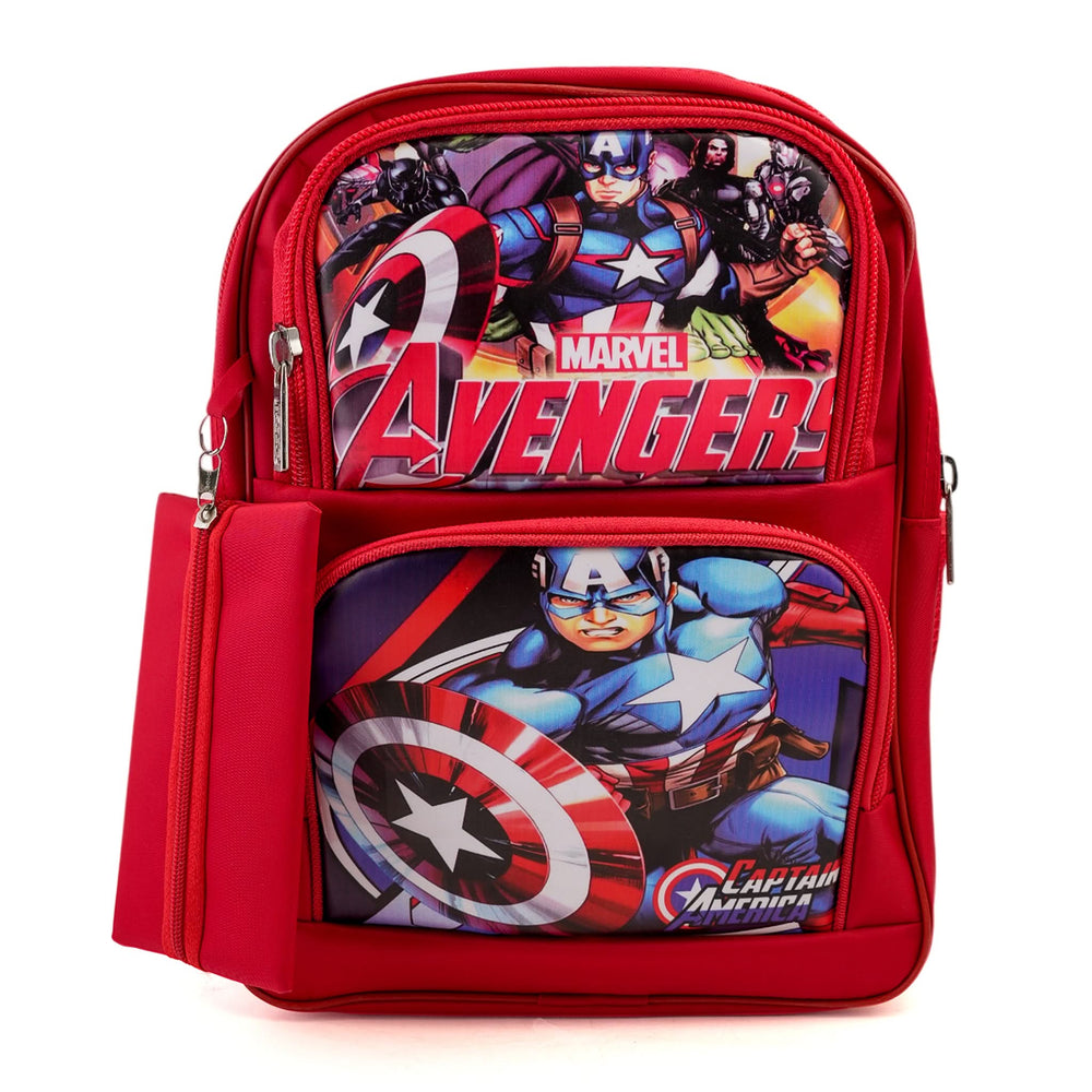 Kids School Backpack 15.5" Zee-218 - Red, School Bags, Chase Value, Chase Value