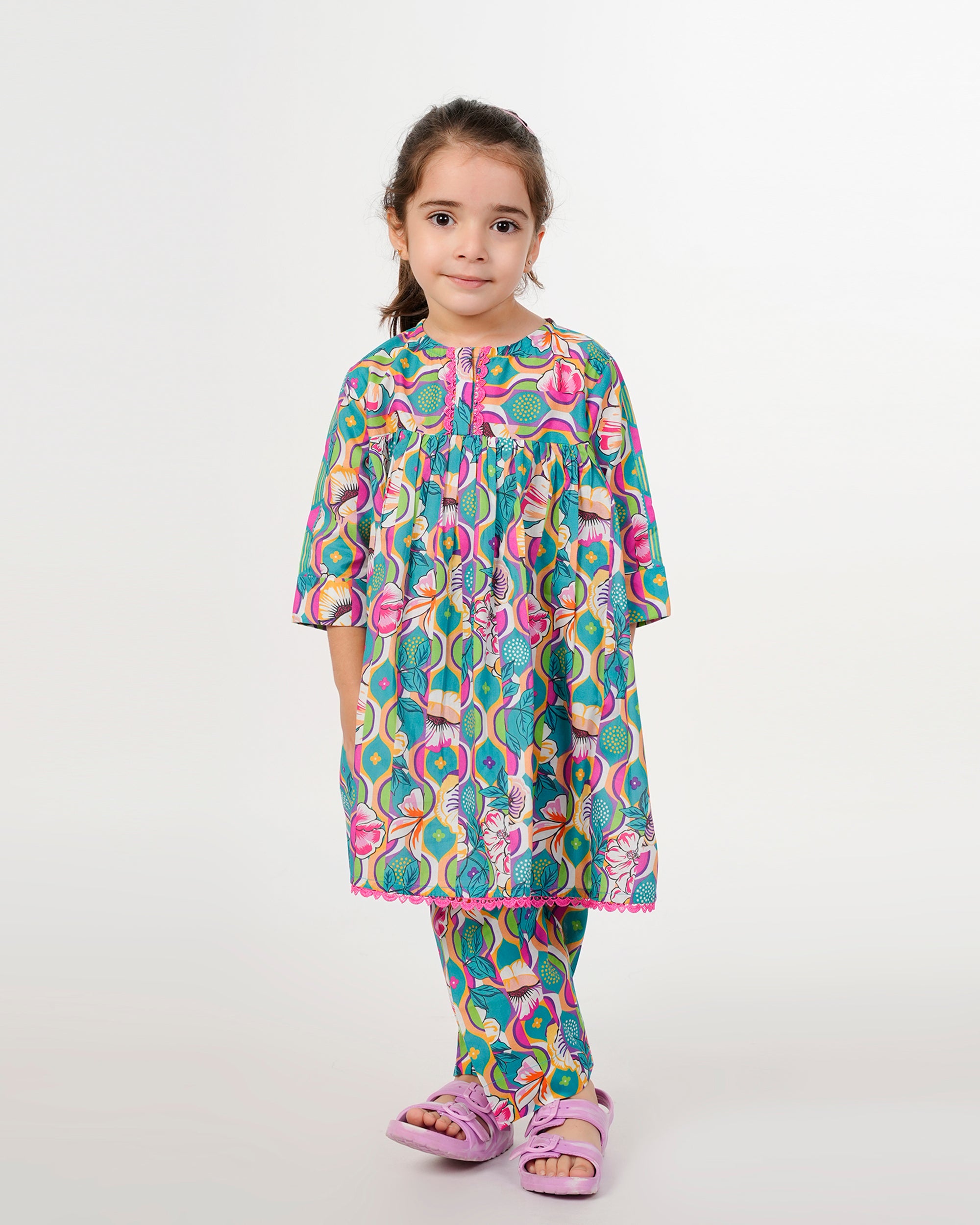 Eminent Girls Printed Shalwar Suit - Multi Color, Girls Shalwar Kameez, Eminent, Chase Value