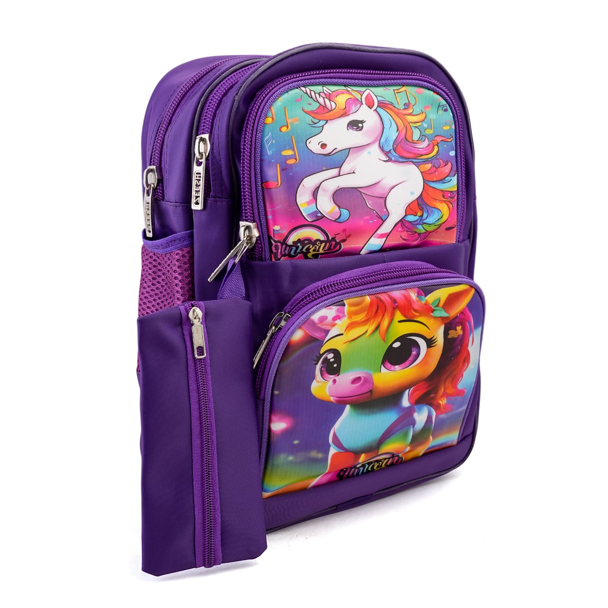 Kids School Backpack 14.5" Zee-218 - Purple, School Bags, Chase Value, Chase Value