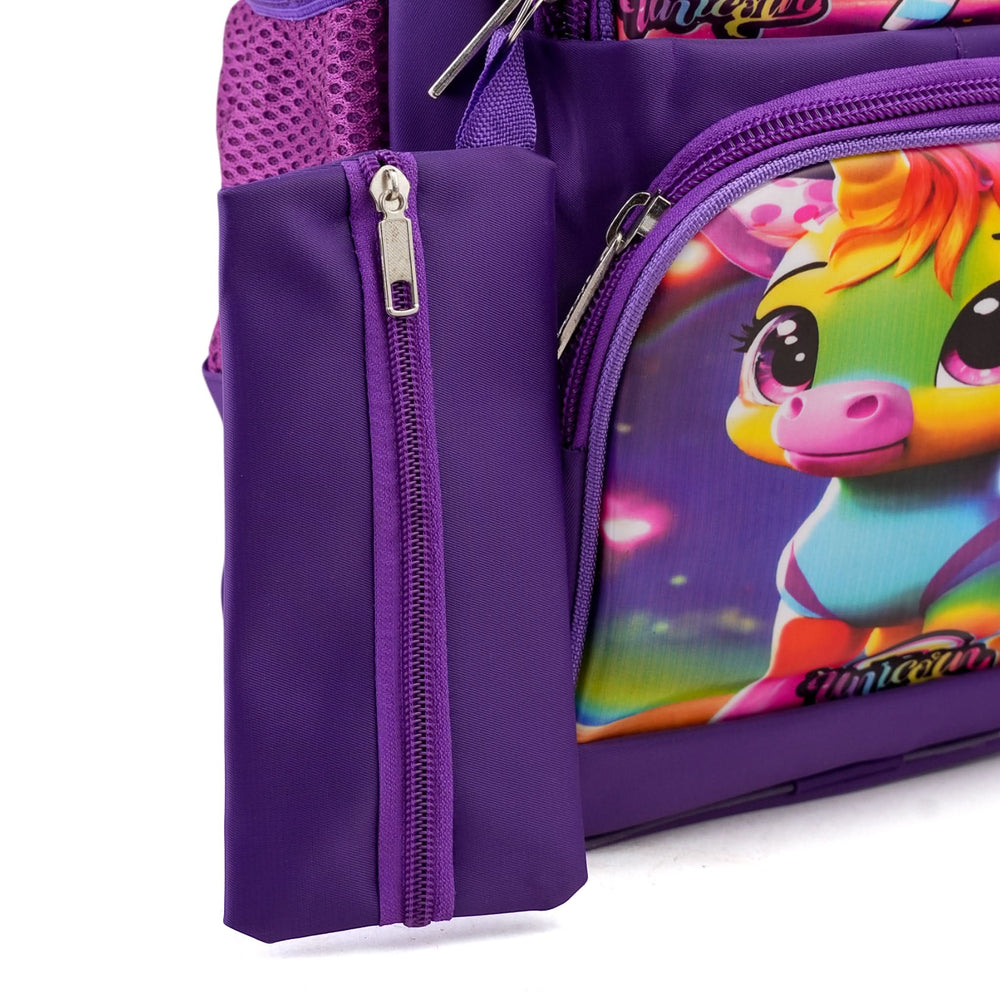 Kids School Backpack 14.5" Zee-218 - Purple, School Bags, Chase Value, Chase Value