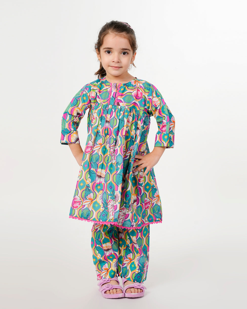 Eminent Girls Printed Shalwar Suit - Multi Color, Girls Shalwar Kameez, Eminent, Chase Value