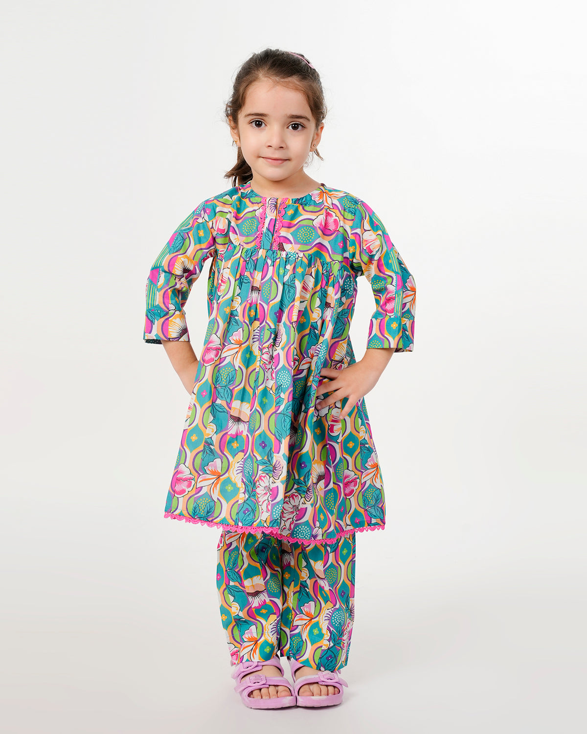 Eminent Girls Printed Shalwar Suit - Multi Color, Girls Shalwar Kameez, Eminent, Chase Value