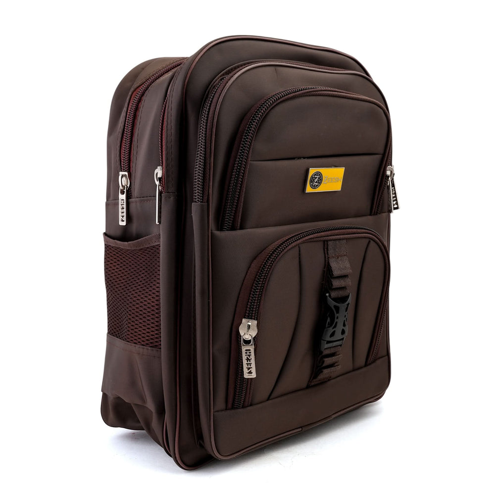 Kids School Backpack 17.5" Zee-222 - Brown, School Bags, Chase Value, Chase Value
