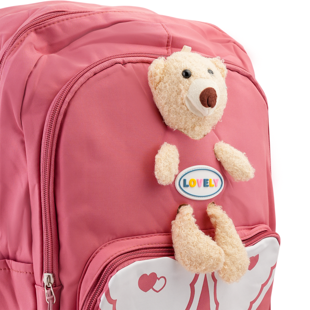 Girls Backpack 18" KT-08 - Peach, School Bags, Chase Value, Chase Value