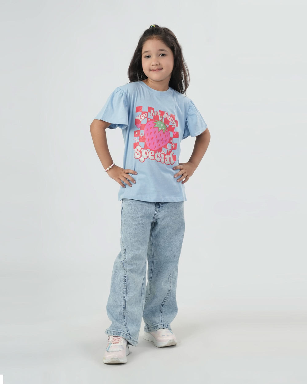 Eminent Girls Half Sleeves T-Shirt - Light Blue, Girls T-Shirts, Eminent, Chase Value