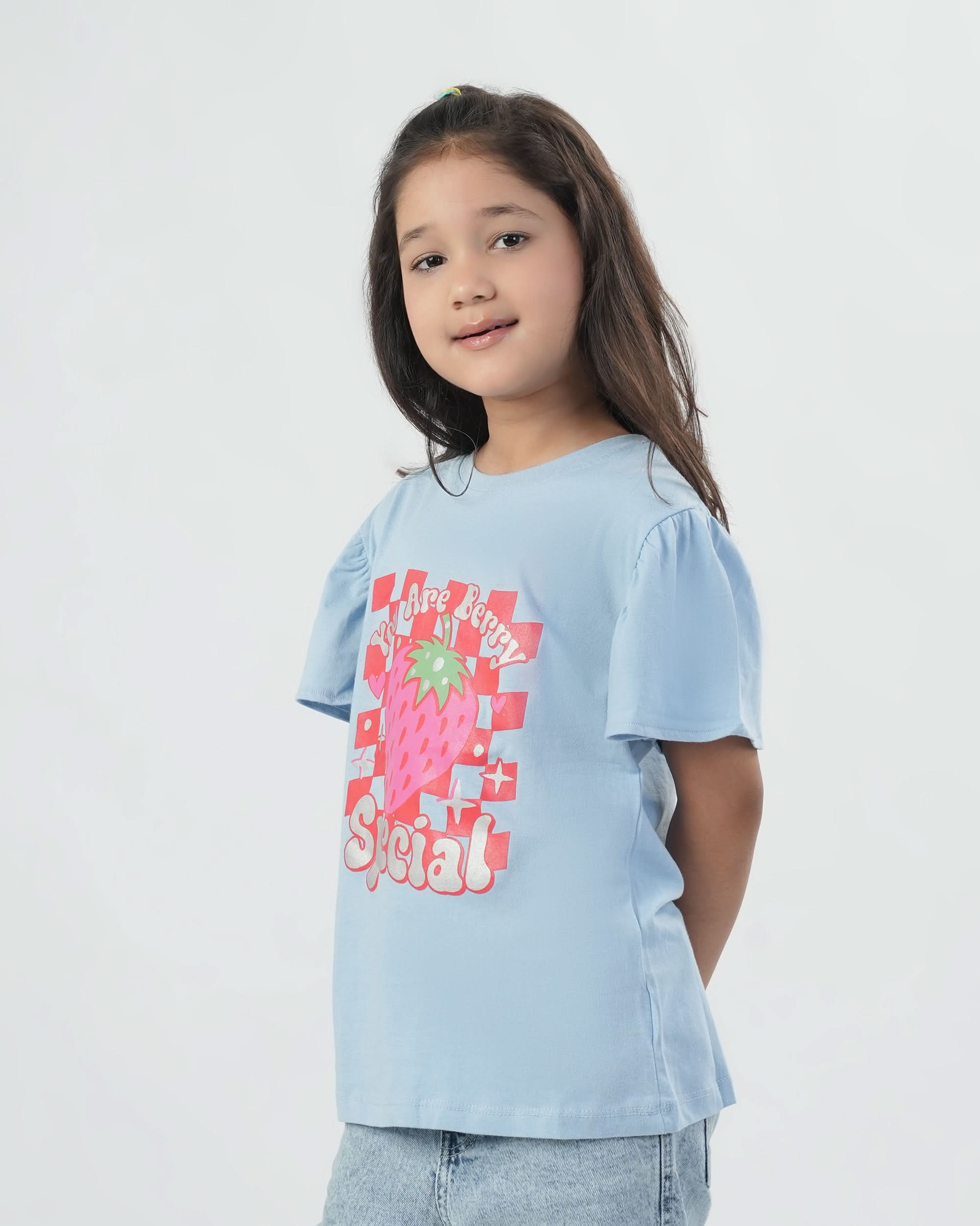Eminent Girls Half Sleeves T-Shirt - Light Blue, Girls T-Shirts, Eminent, Chase Value