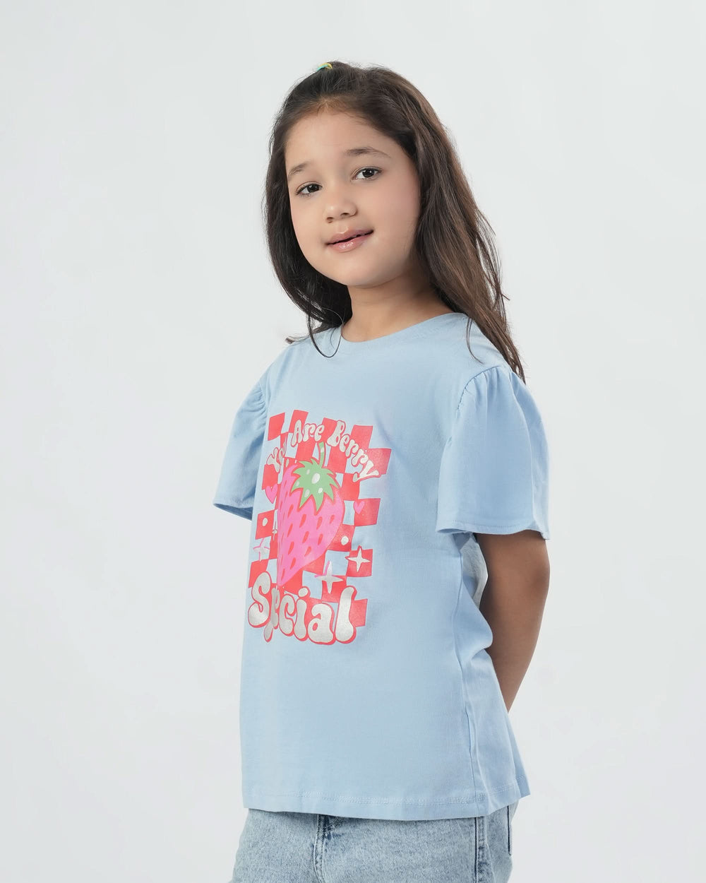 Eminent Girls Half Sleeves T-Shirt - Light Blue, Girls T-Shirts, Eminent, Chase Value