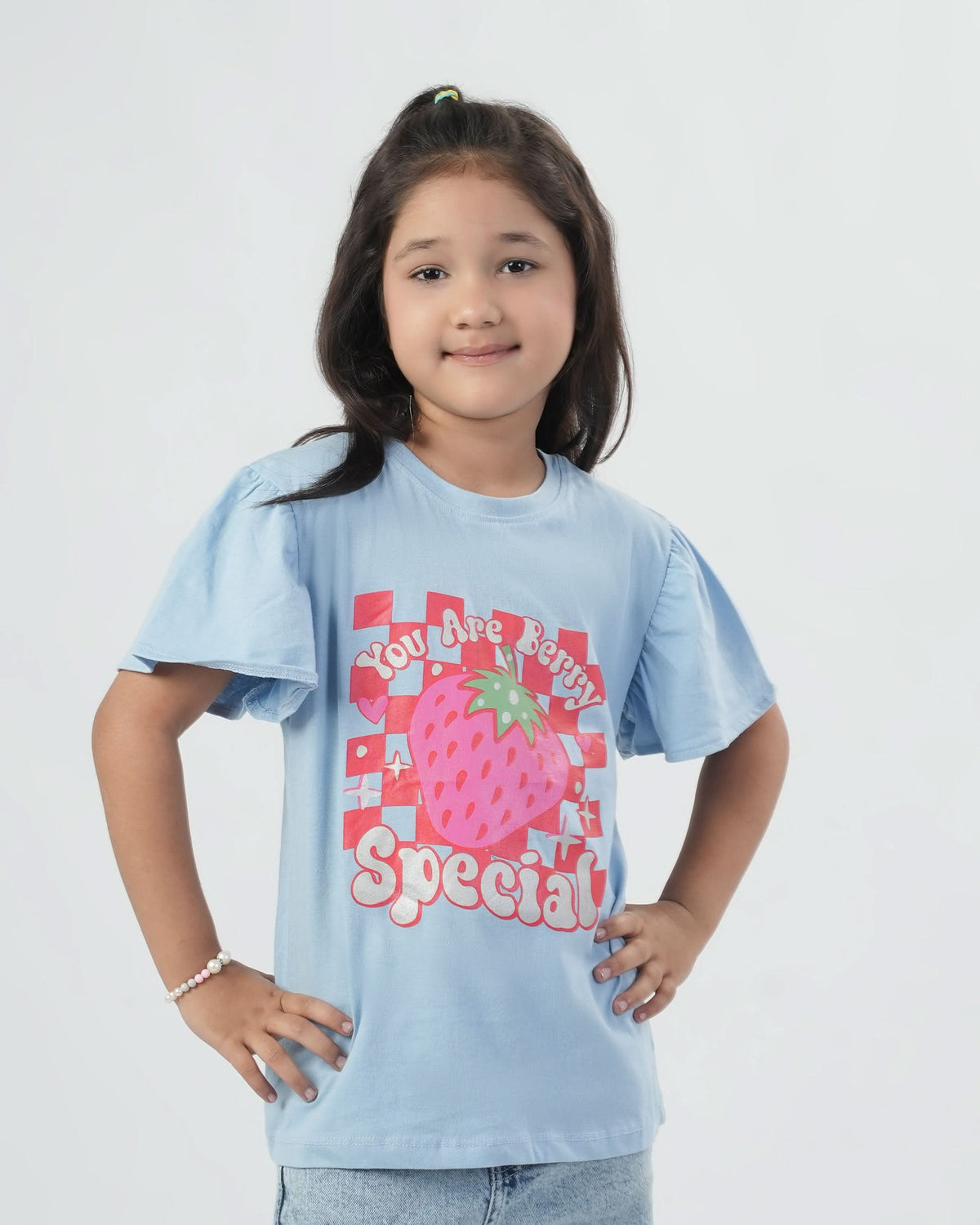 Eminent Girls Half Sleeves T-Shirt - Light Blue, Girls T-Shirts, Eminent, Chase Value