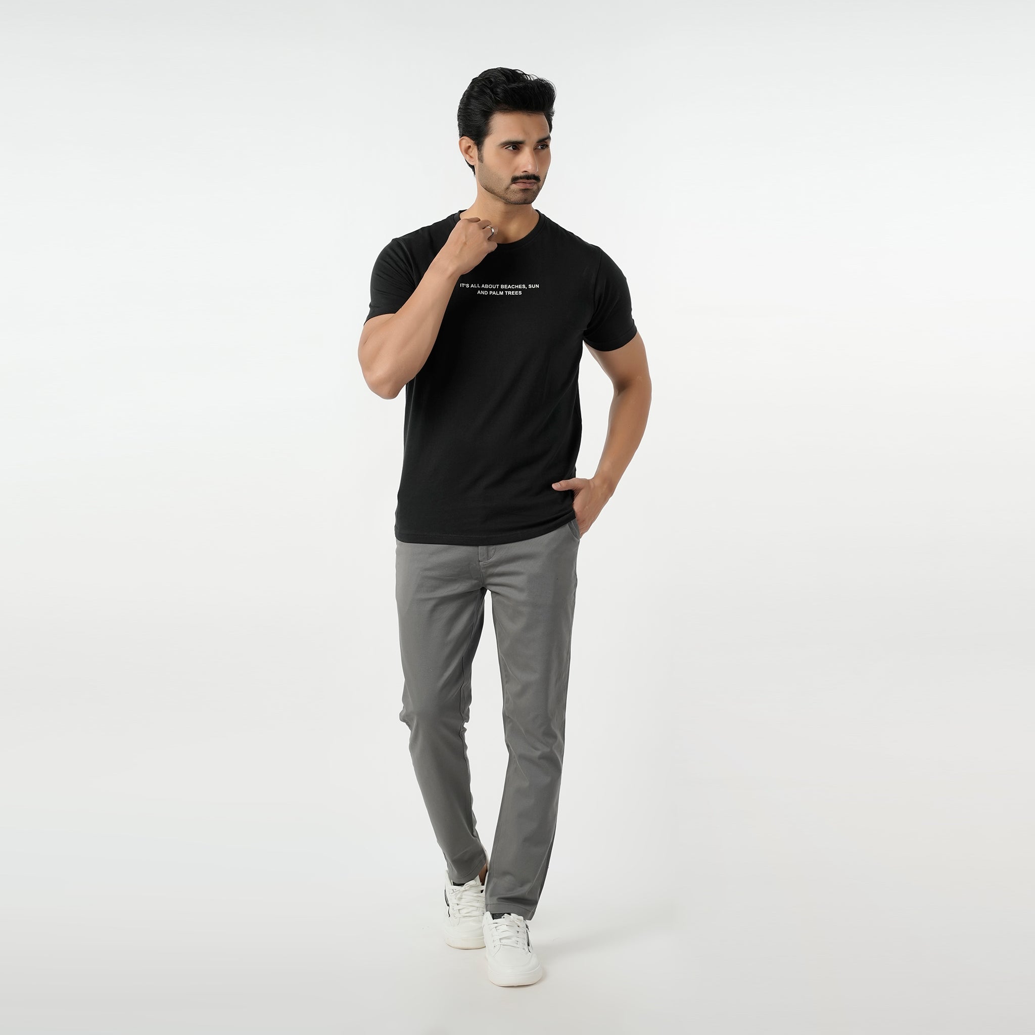 Eminent Men's Round Neck Half Sleeves Printed T-Shirt - Black, Men's T-Shirts & Polos, Eminent, Chase Value