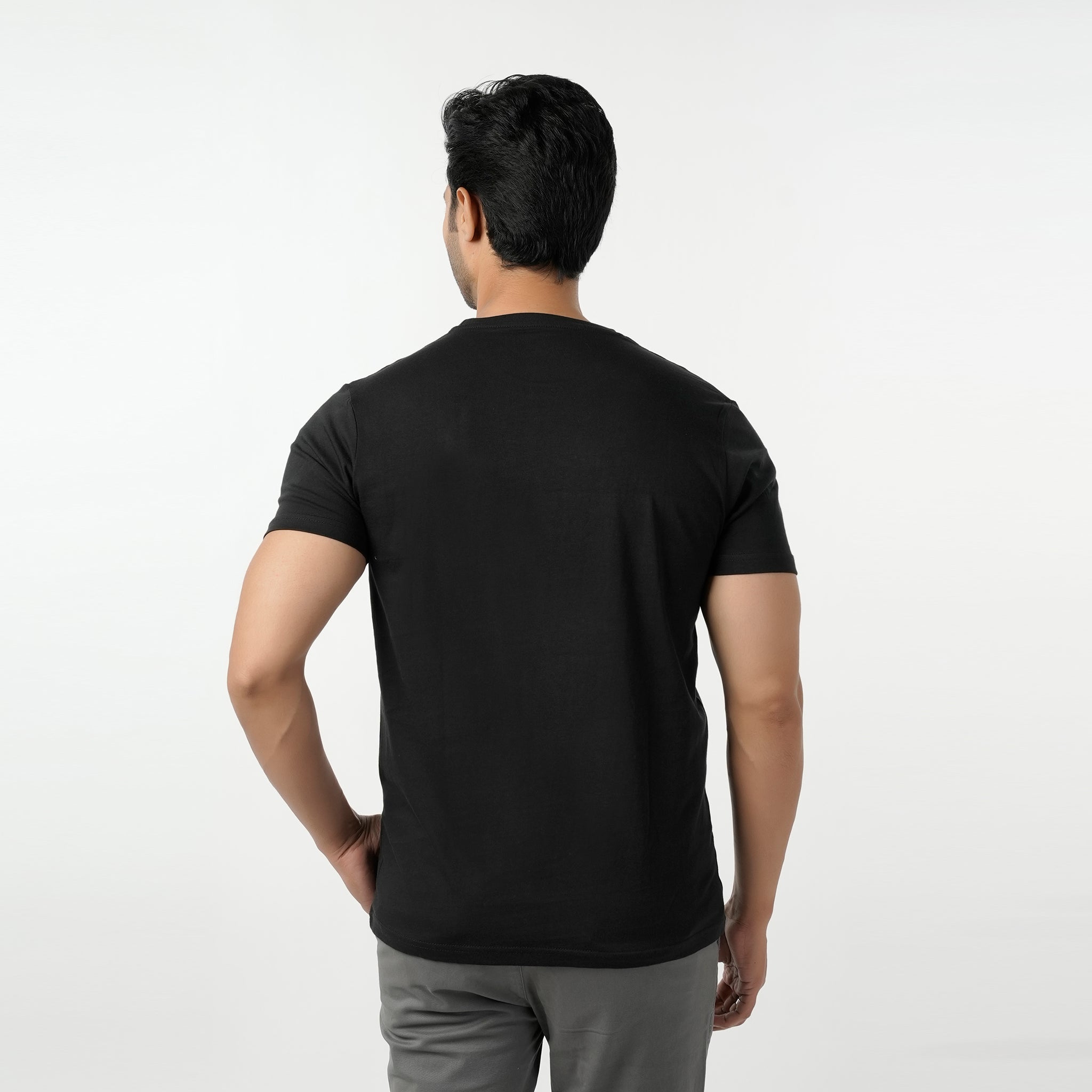 Eminent Men's Round Neck Half Sleeves Printed T-Shirt - Black, Men's T-Shirts & Polos, Eminent, Chase Value