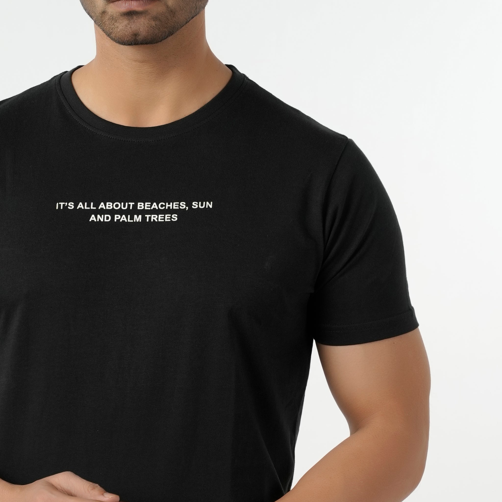 Eminent Men's Round Neck Half Sleeves Printed T-Shirt - Black, Men's T-Shirts & Polos, Eminent, Chase Value