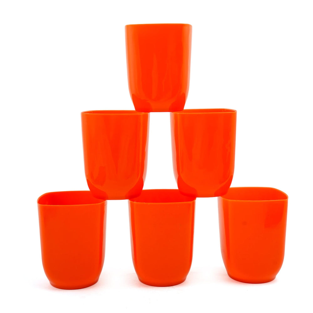 Crest Glass Pack Of 6 - Orange, Glassware & Drinkware, Chase Value, Chase Value