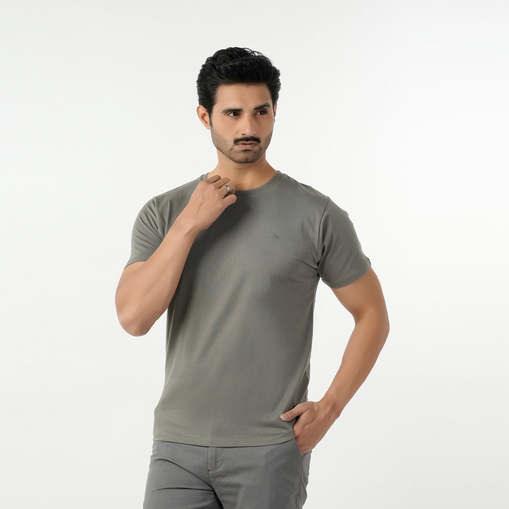 Eminent Men's Round Neck Half Sleeves T-Shirt - Dusty Olive, Men's T-Shirts & Polos, Eminent, Chase Value