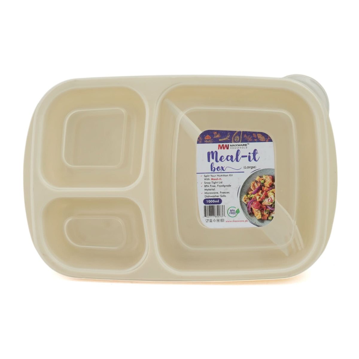 Max Ware Meal It Box Large With Spoon - Fawn, Glassware & Drinkware, Chase Value, Chase Value