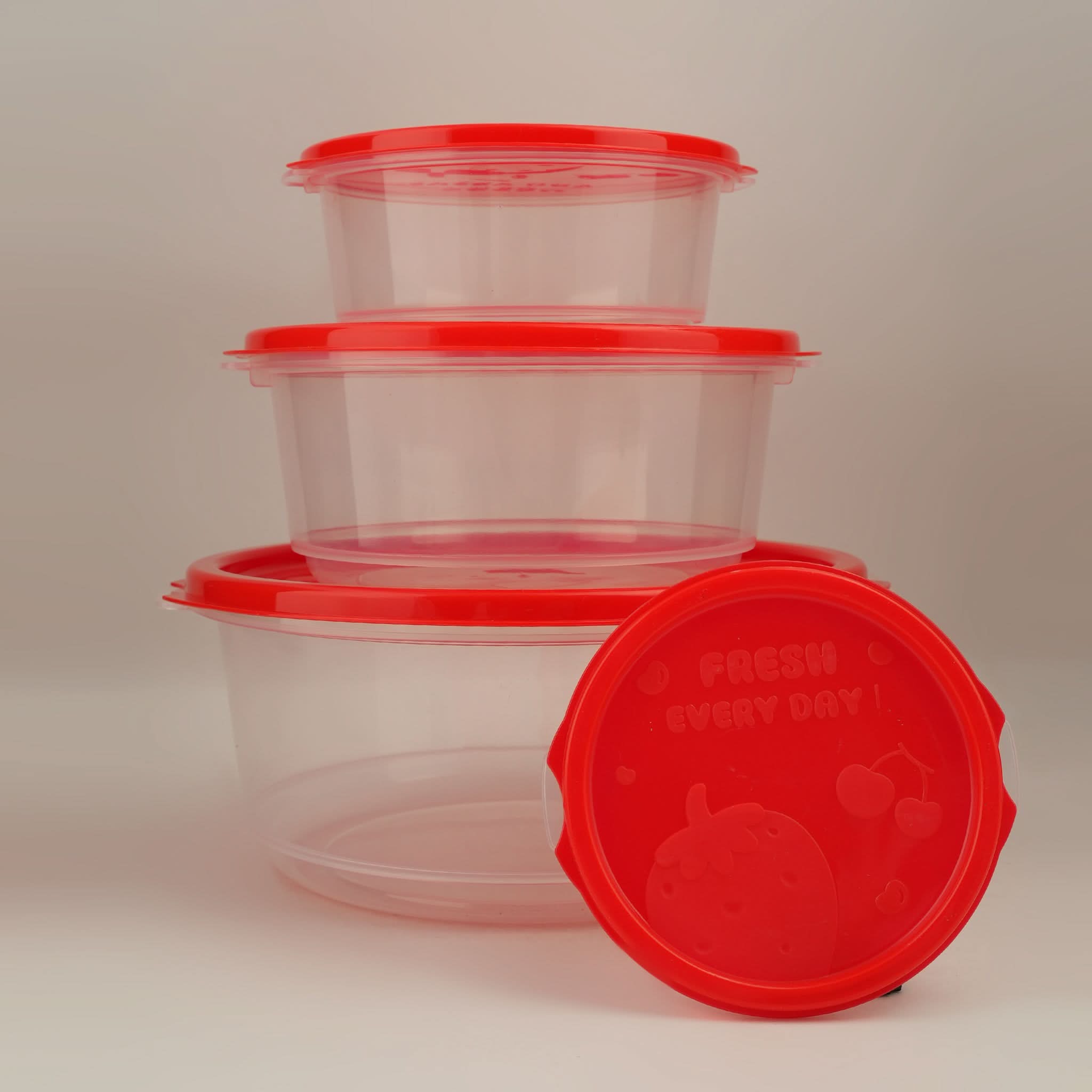 Belli Plastic Ultra Crisper Box 4 in 1 Set - Red, Storage Boxes, Chase Value, Chase Value