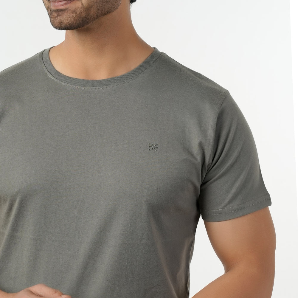Eminent Men's Round Neck Half Sleeves T-Shirt - Dusty Olive, Men's T-Shirts & Polos, Eminent, Chase Value