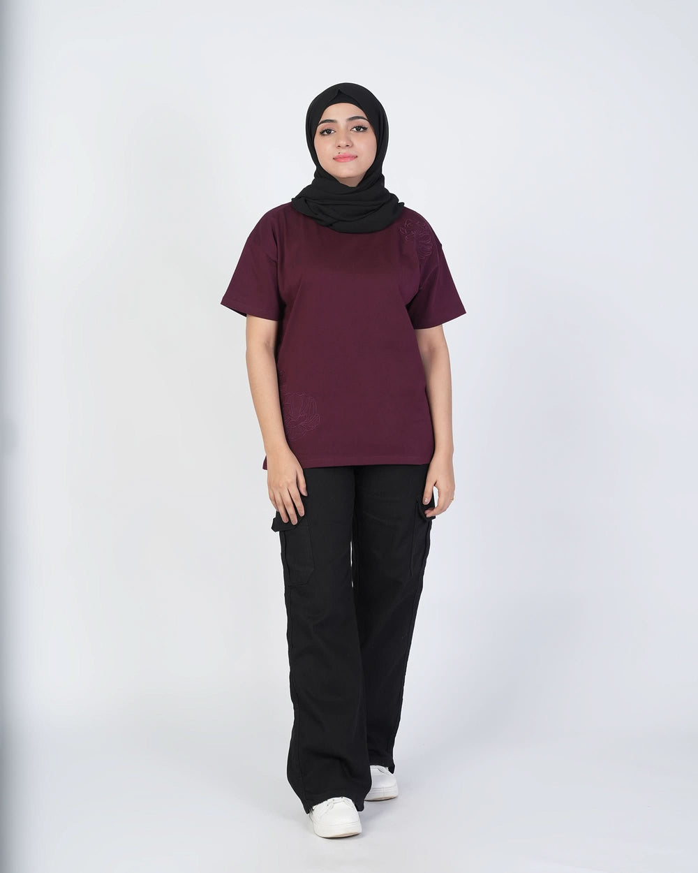 Eminent Women's Half Sleeves T-Shirt - Burgundy, Women T-Shirts & Tops, Eminent, Chase Value