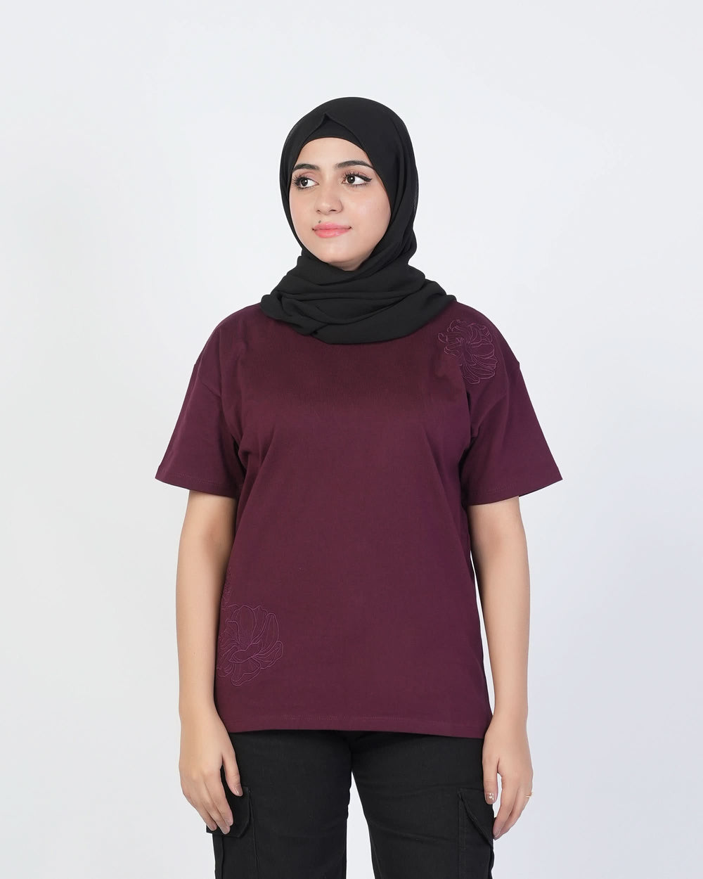 Eminent Women's Half Sleeves T-Shirt - Burgundy, Women T-Shirts & Tops, Eminent, Chase Value