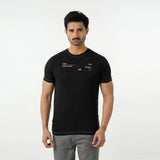 Eminent Men's Round Neck Half Sleeves Printed T-Shirt - Black, Men's T-Shirts & Polos, Eminent, Chase Value