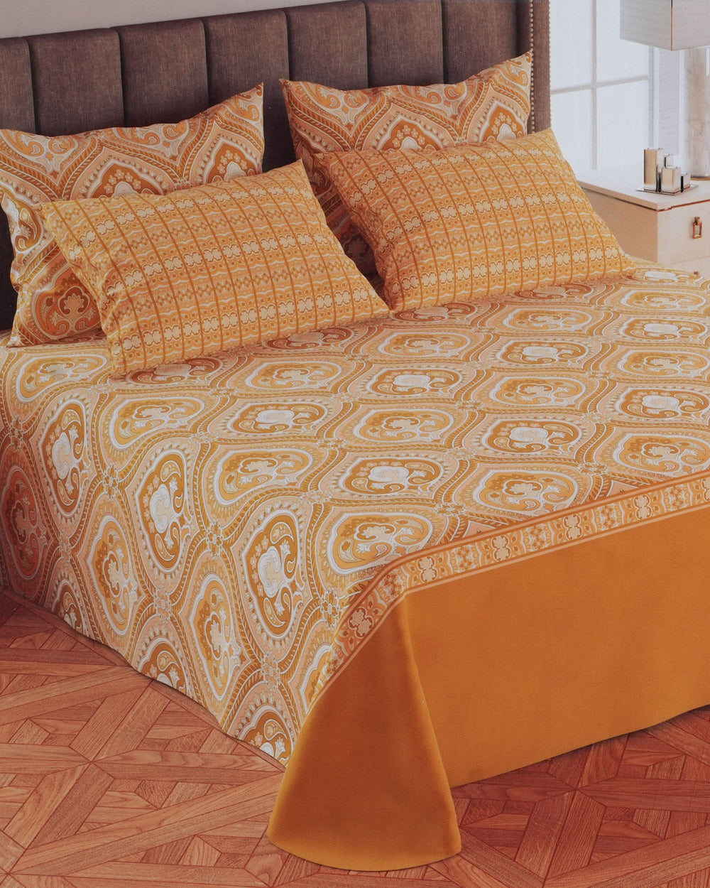 5Pcs Bedsheet Set 94x96 - Multi Color, Double Size Bed Sheet, Chase Value, Chase Value