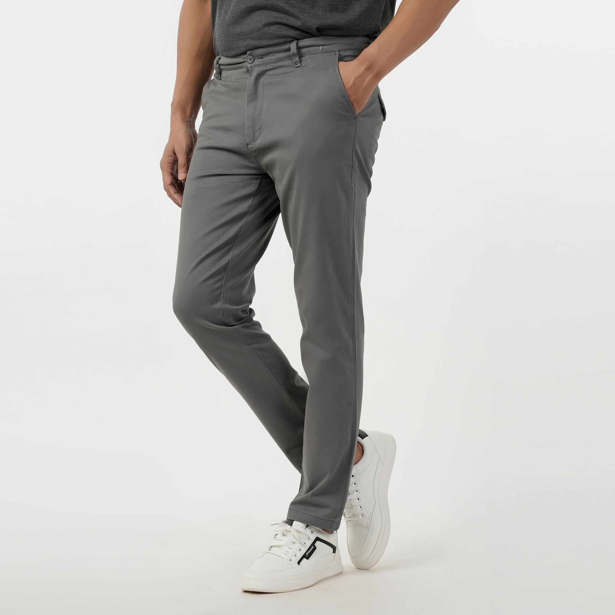 Eminent Men's Cotton Chinos Pant - Charcoal, Men's Casual Pants & Jeans, Eminent, Chase Value