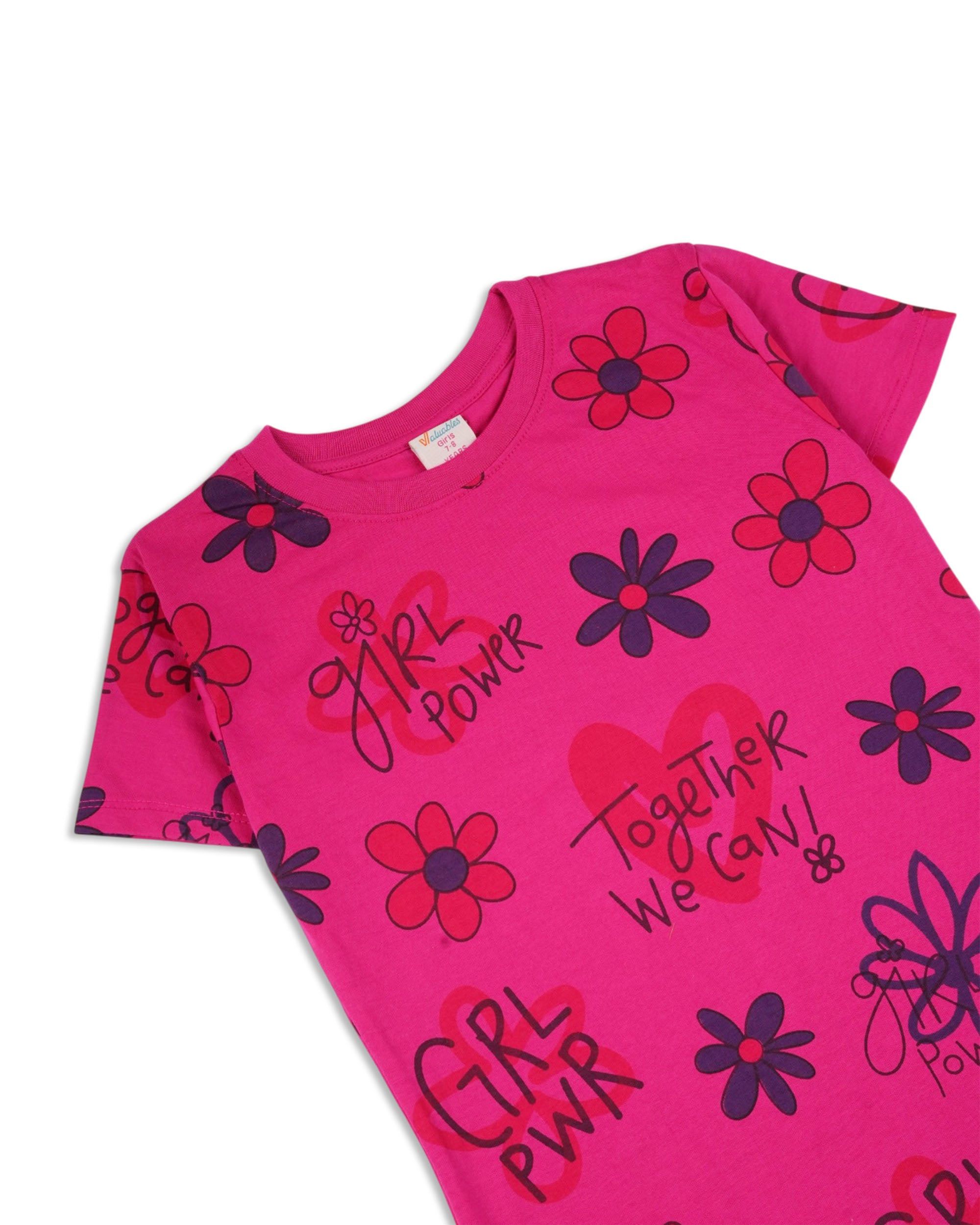 Valuables Girls' Half Sleeves T-Shirt