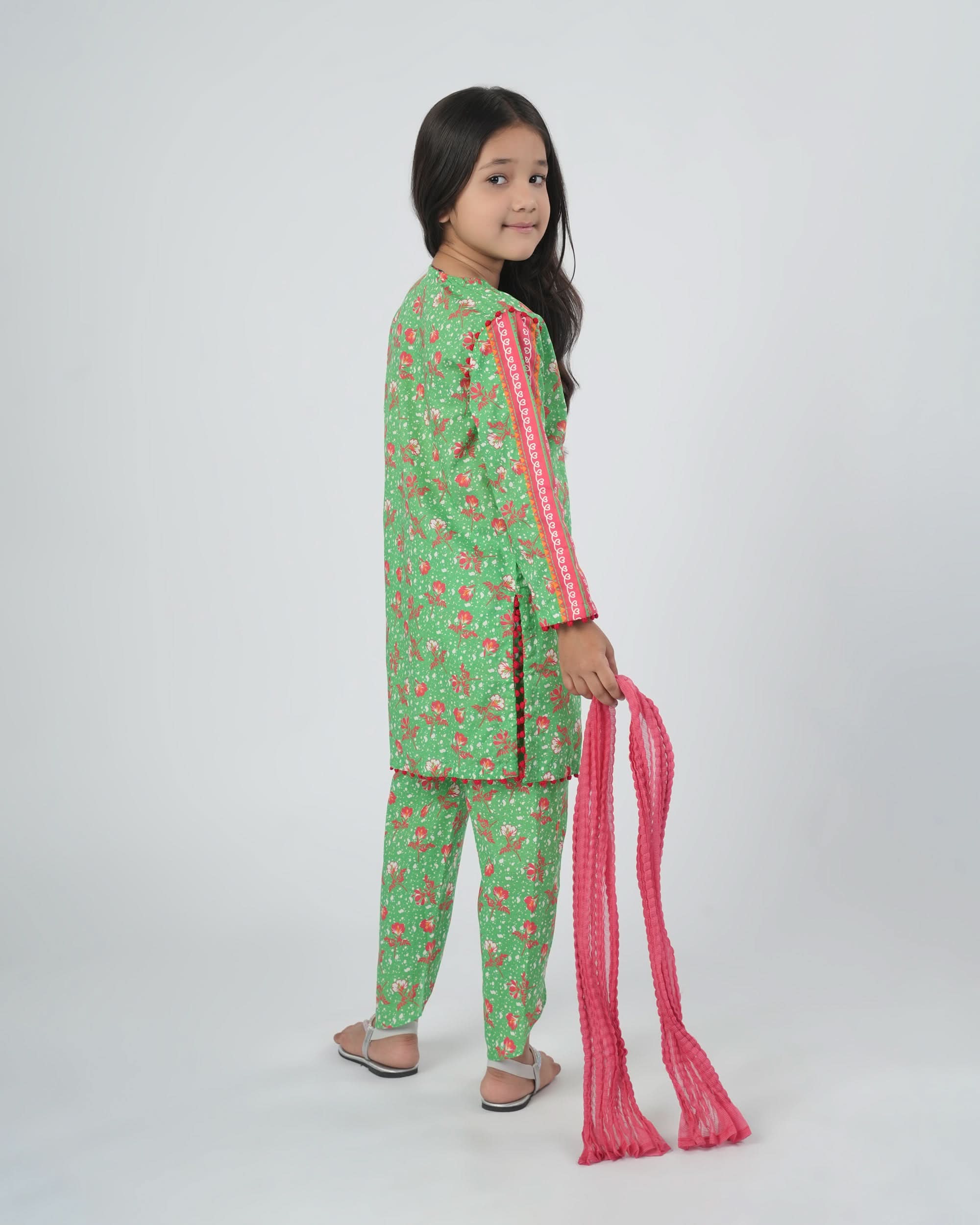 Eminent Girls Printed Shalwar Suit - Green, Girls Shalwar Kameez, Eminent, Chase Value