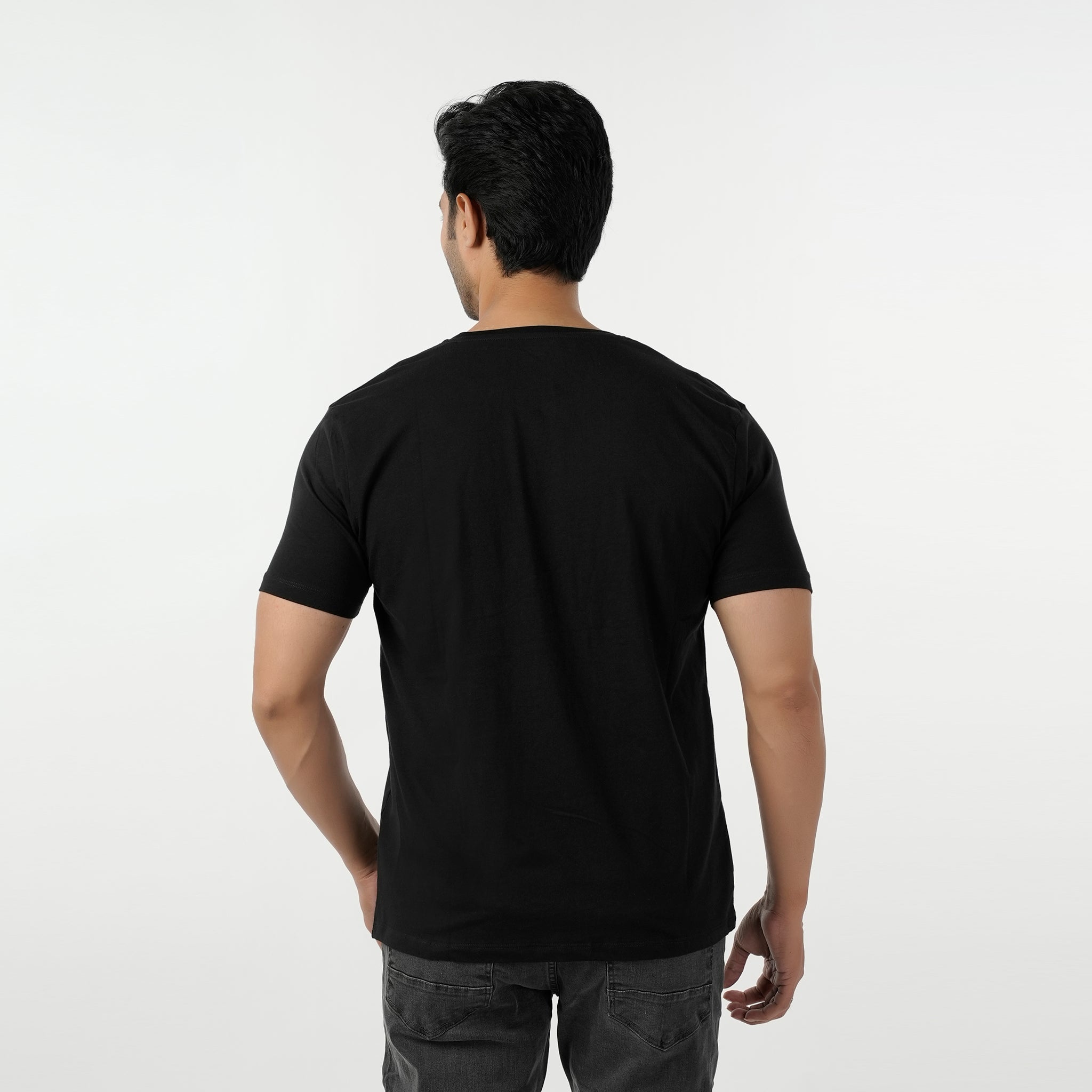 Eminent Men's Round Neck Half Sleeves Printed T-Shirt - Black, Men's T-Shirts & Polos, Eminent, Chase Value